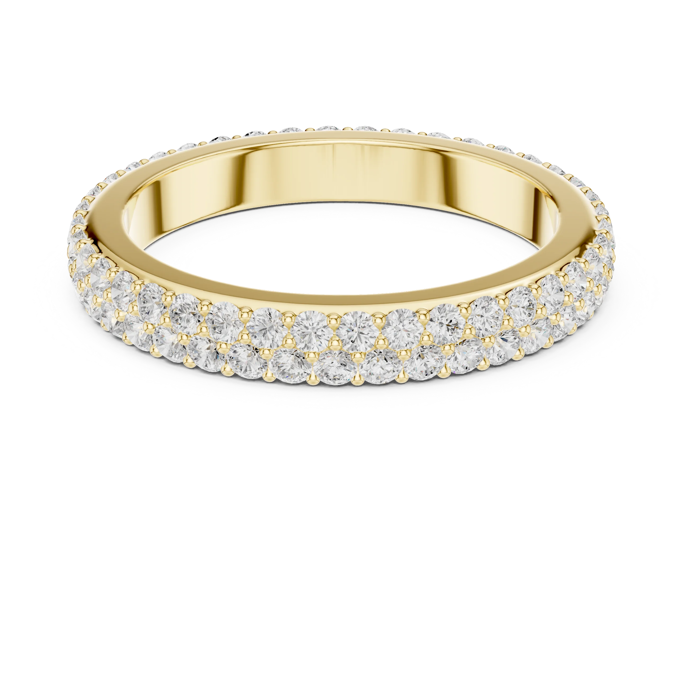 Double Row Pave Diamond Eternity Band