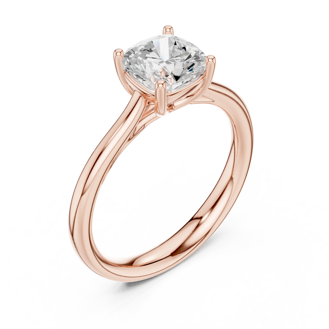 Cushion-Cut Solitaire Diamond Ring
