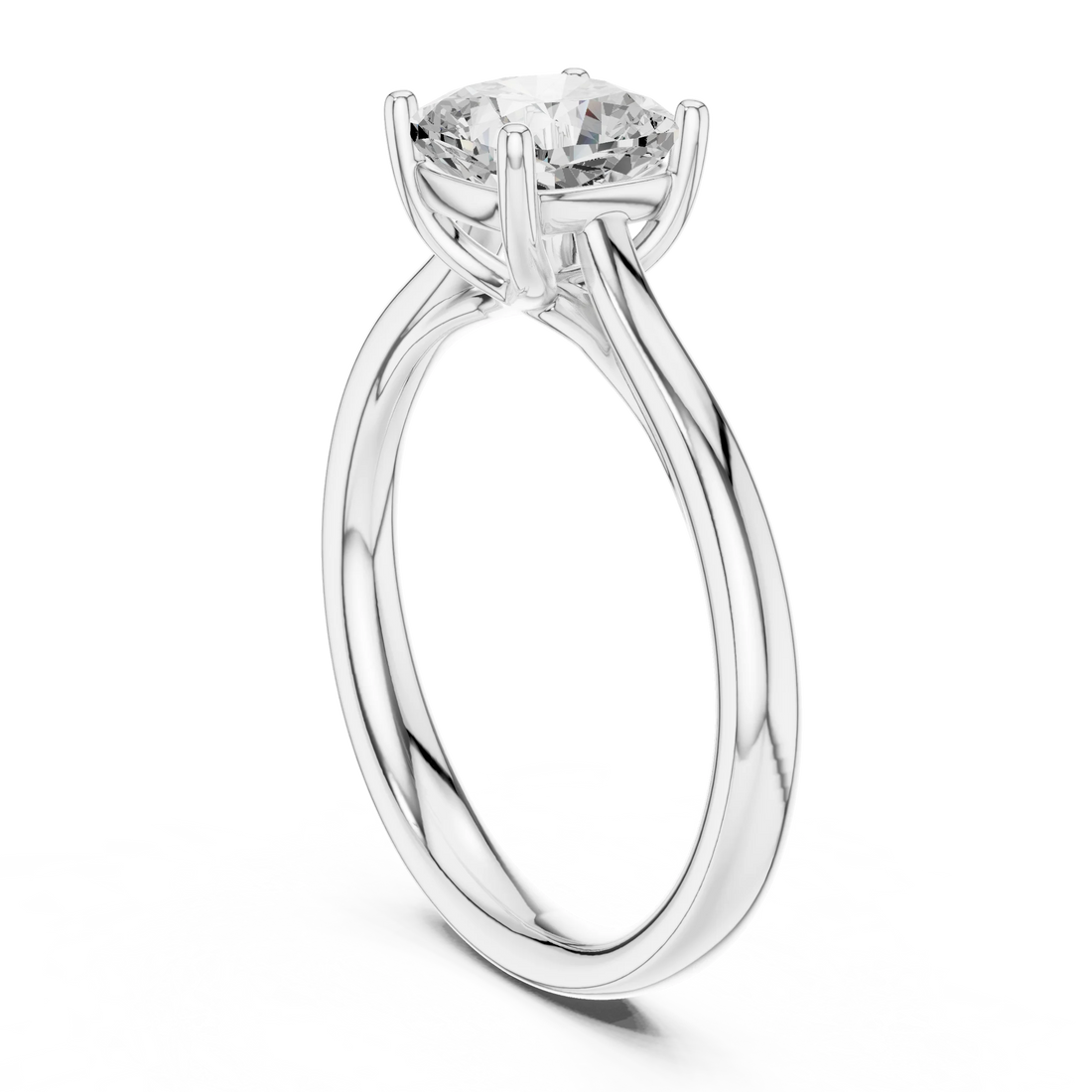 Cushion-Cut Solitaire Diamond Ring