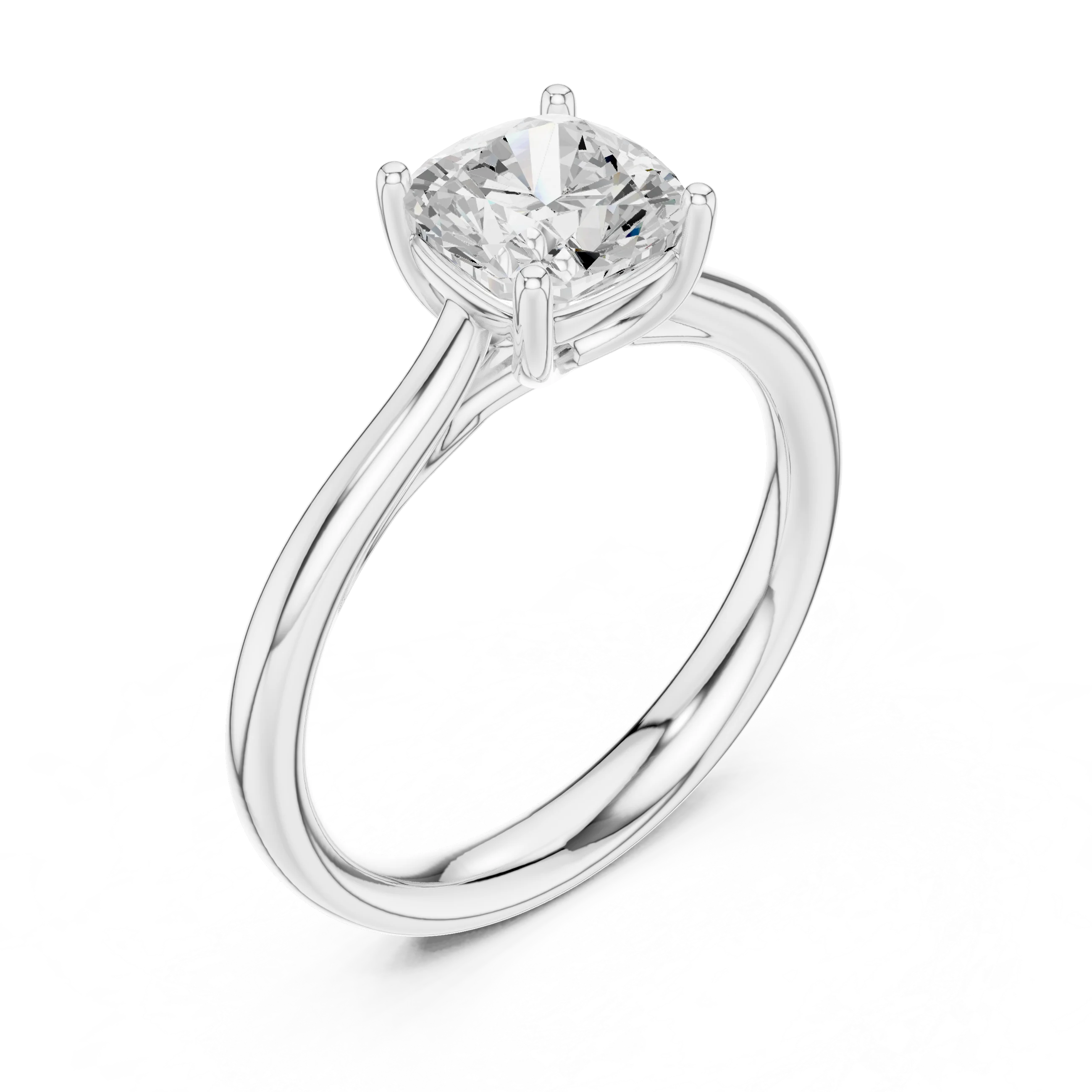 Cushion-Cut Solitaire Diamond Ring