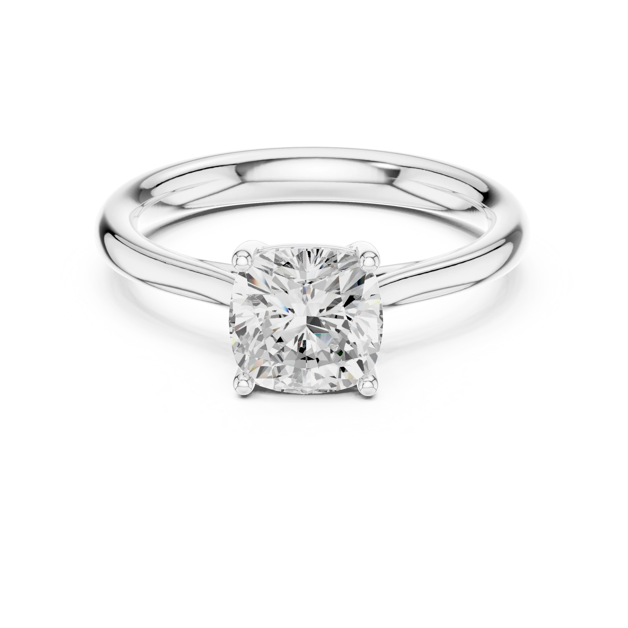 Cushion-Cut Solitaire Diamond Ring