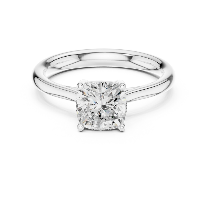 Cushion-Cut Solitaire Diamond Ring