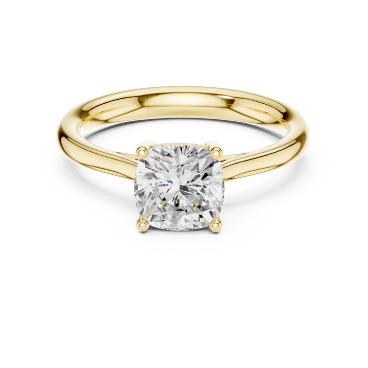 Cushion-Cut Solitaire Diamond Ring