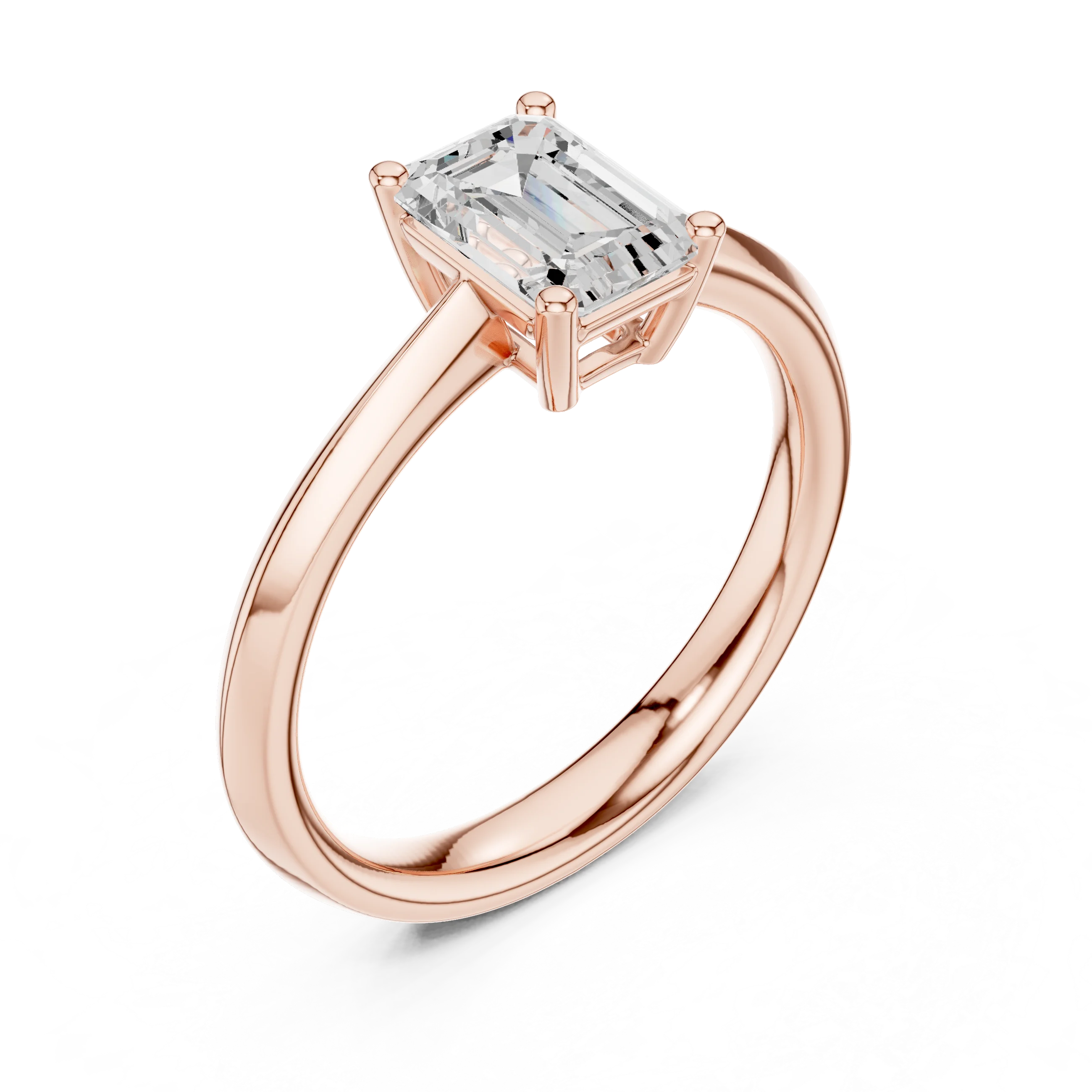 Emerald-Cut Solitaire Diamond Ring