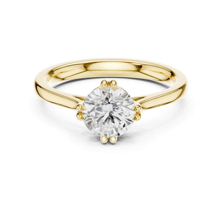 Round-Cut Solitaire Diamond Ring with Split Shank
