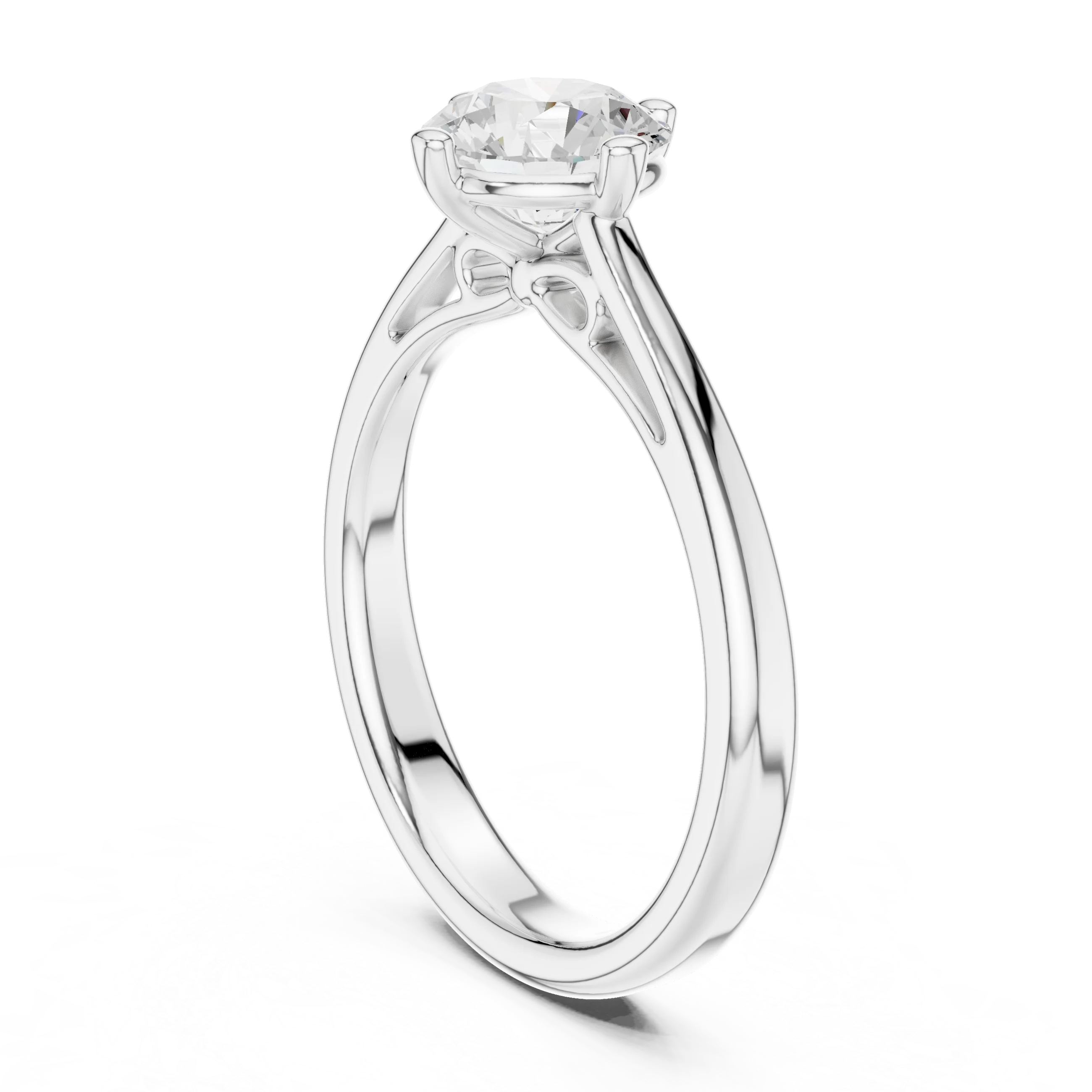 Round Shape Diamond Solitaire Engagement Ring