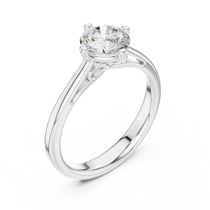 Round Shape Diamond Solitaire Engagement Ring