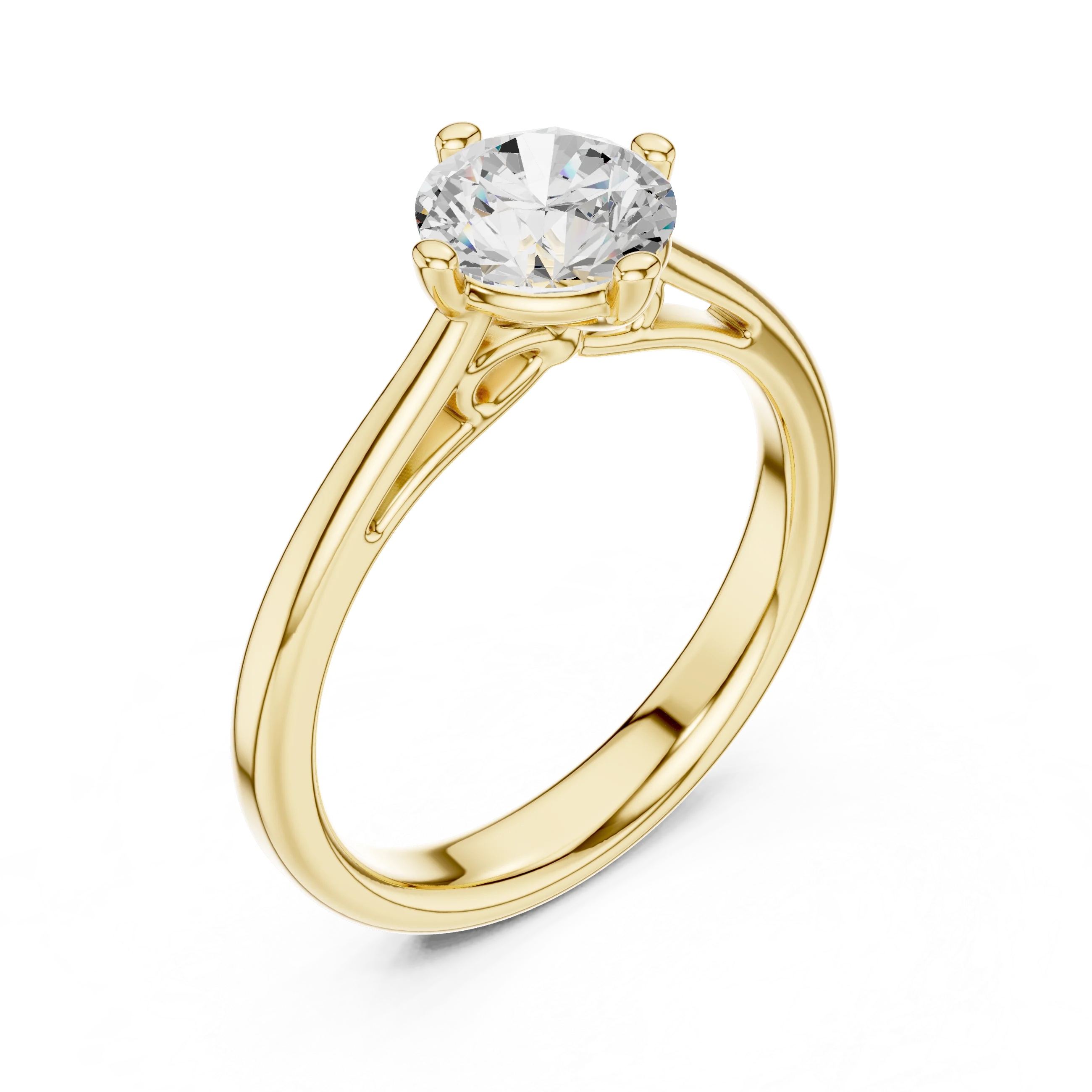 Round Shape Diamond Solitaire Engagement Ring