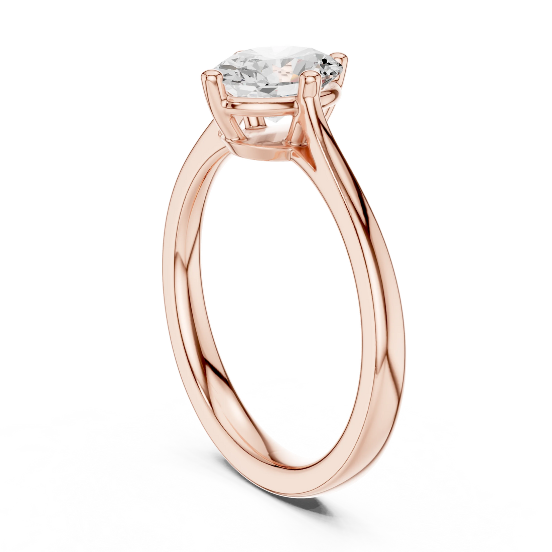 Oval Shape Diamond Solitaire Engagement Ring