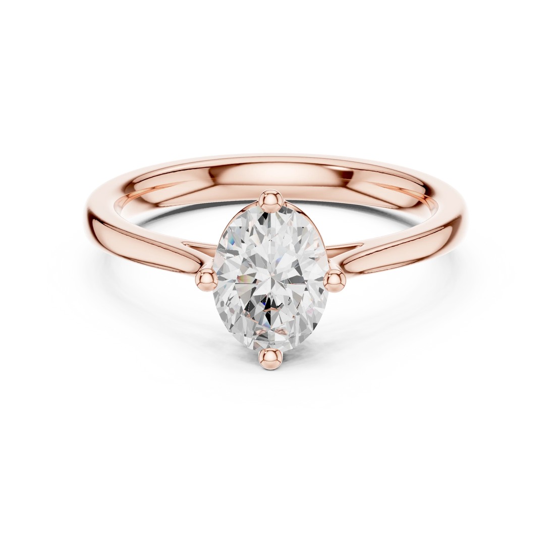 Oval Shape Diamond Solitaire Engagement Ring