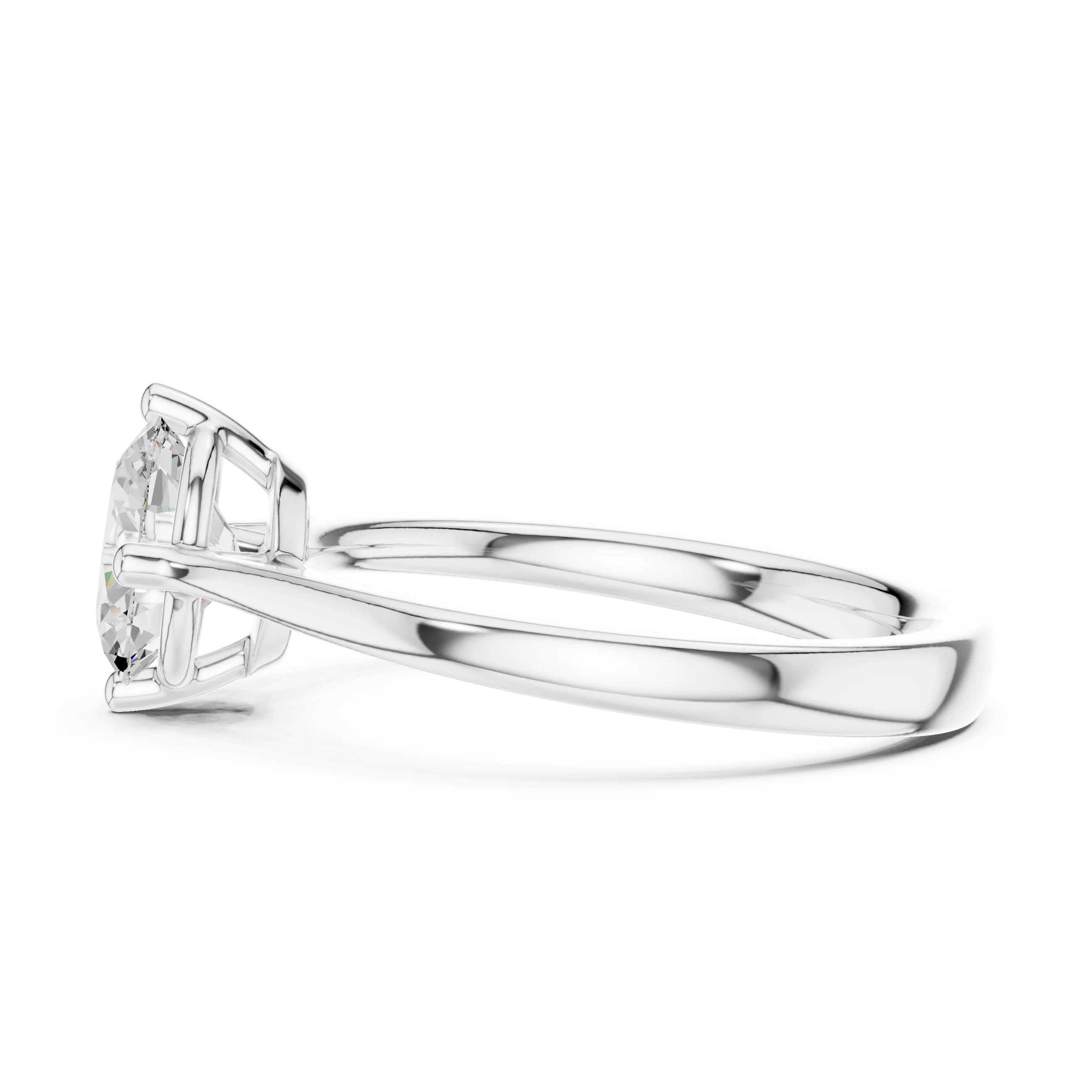 Oval Shape Diamond Solitaire Engagement Ring