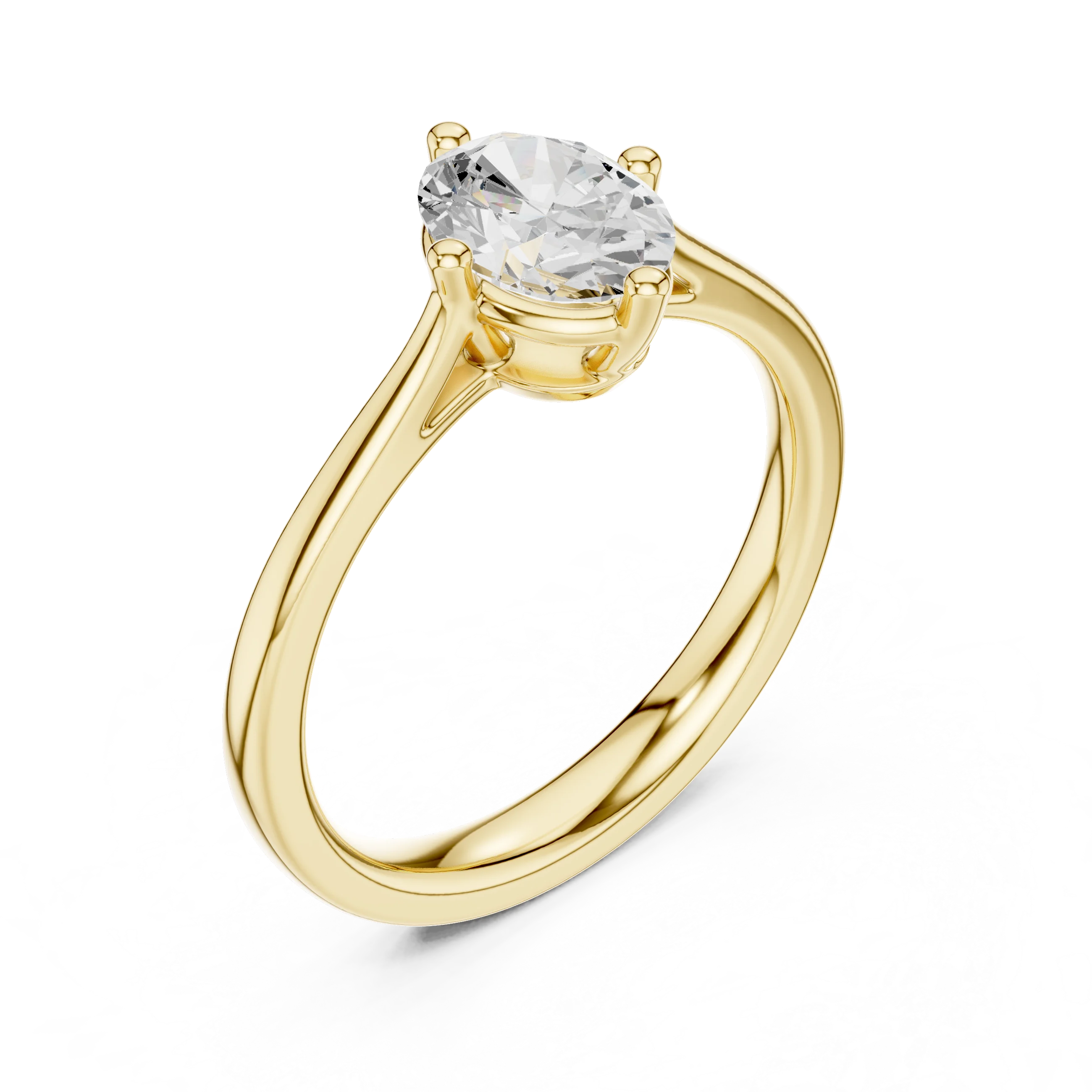Oval Shape Diamond Solitaire Engagement Ring