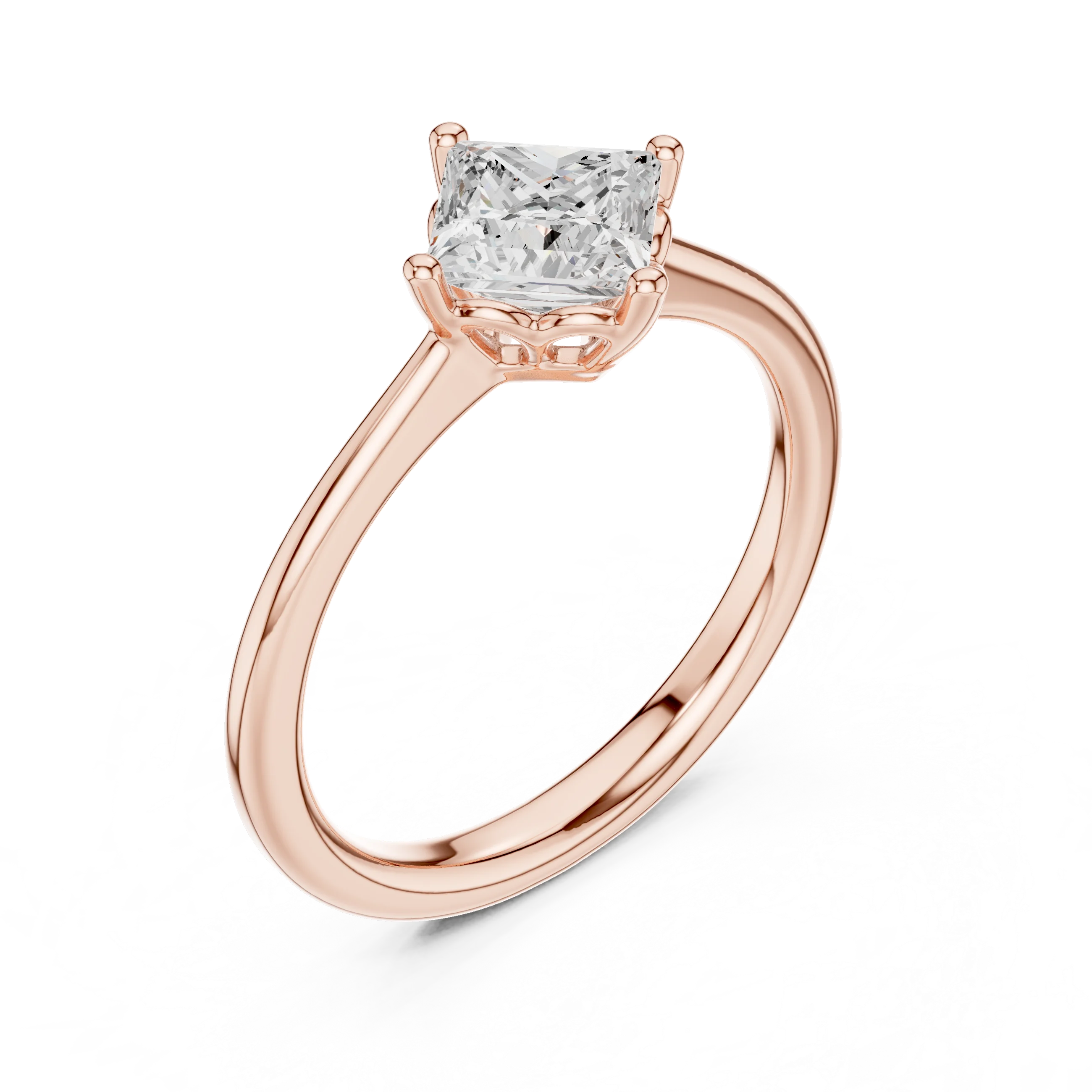 Princess Shape Diamond Solitaire Engagement Ring