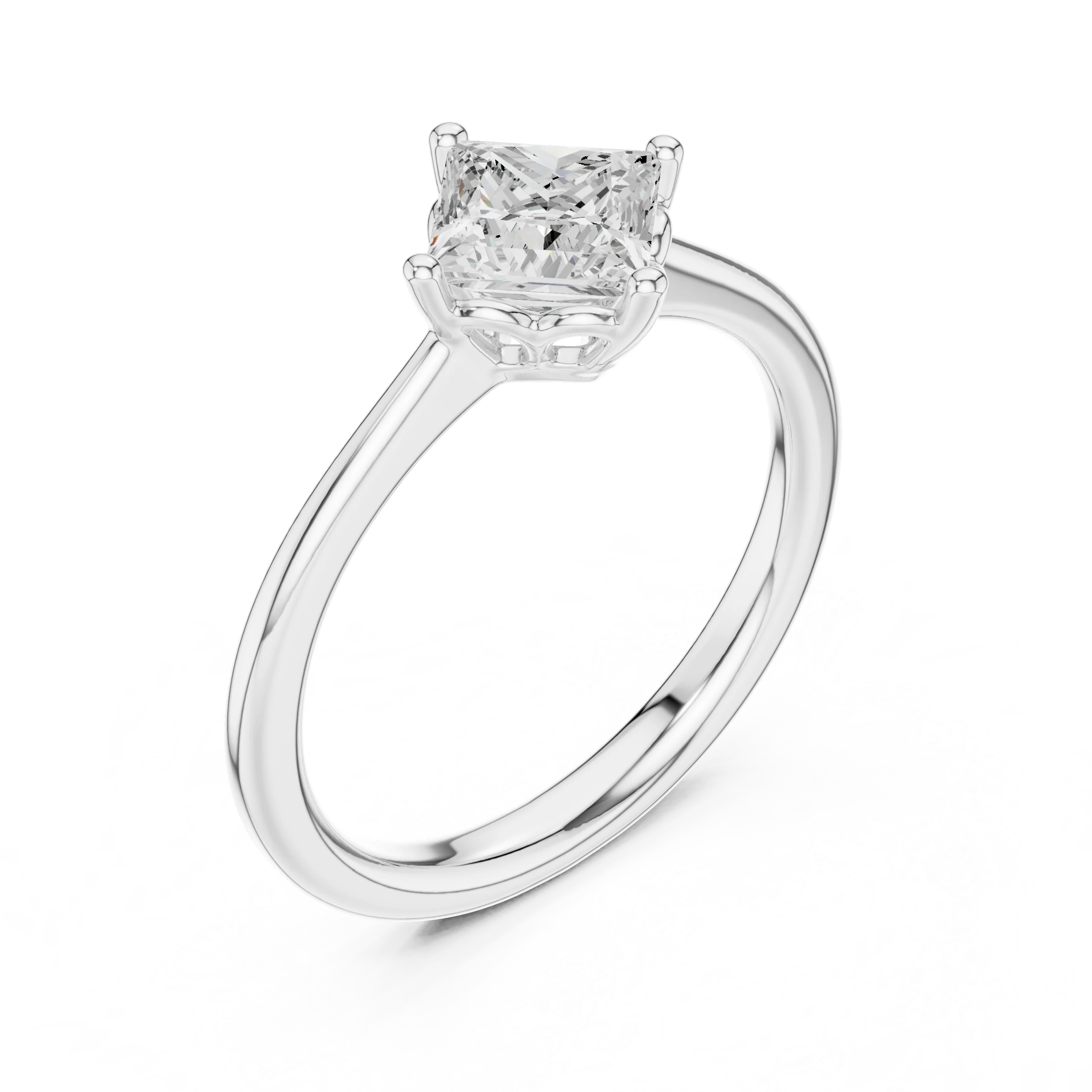 Princess Shape Diamond Solitaire Engagement Ring