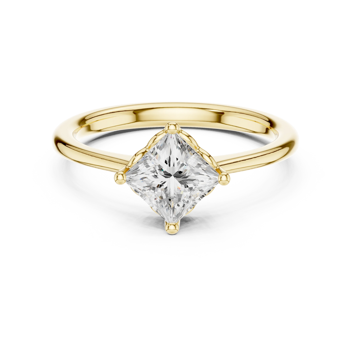 Princess Shape Diamond Solitaire Engagement Ring