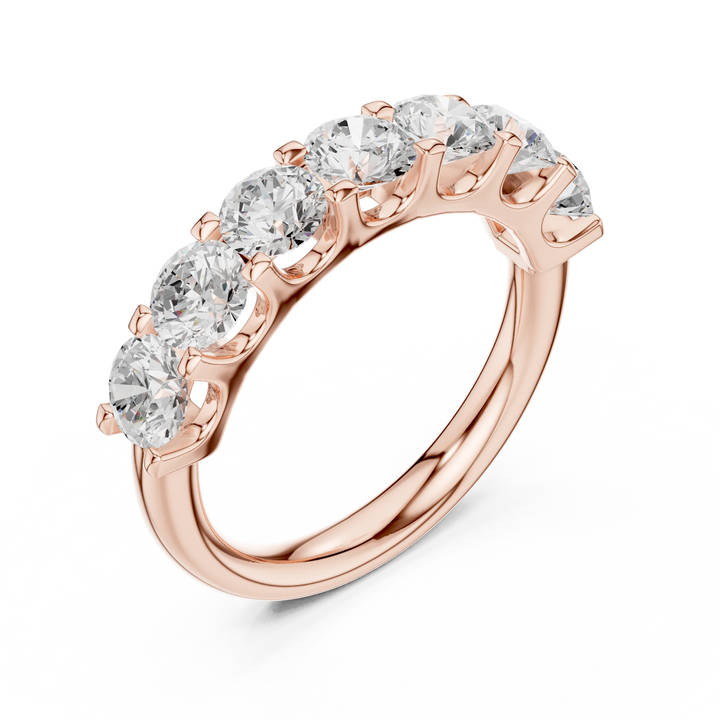 Round Diamond Half Eternity Band