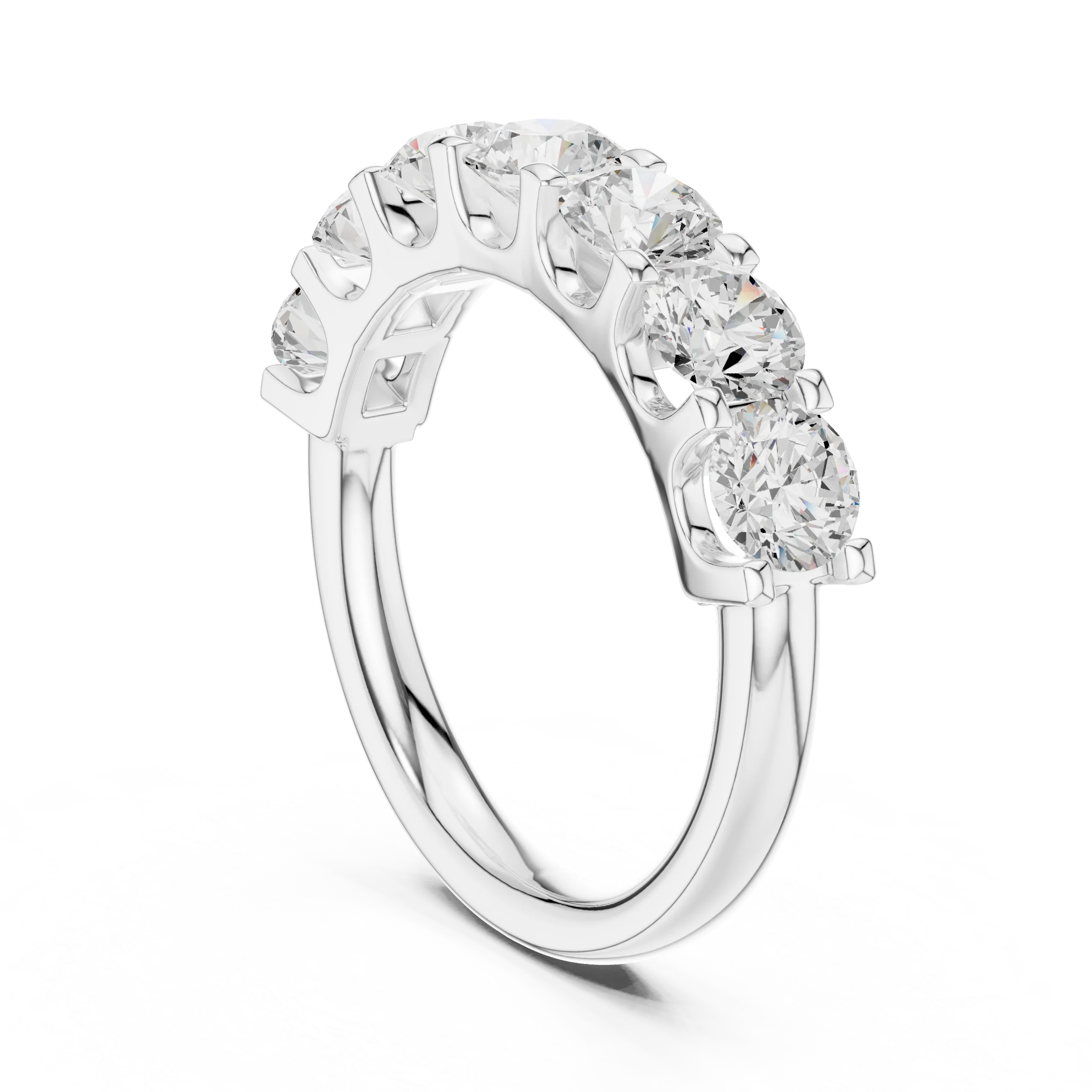 Round Diamond Half Eternity Band