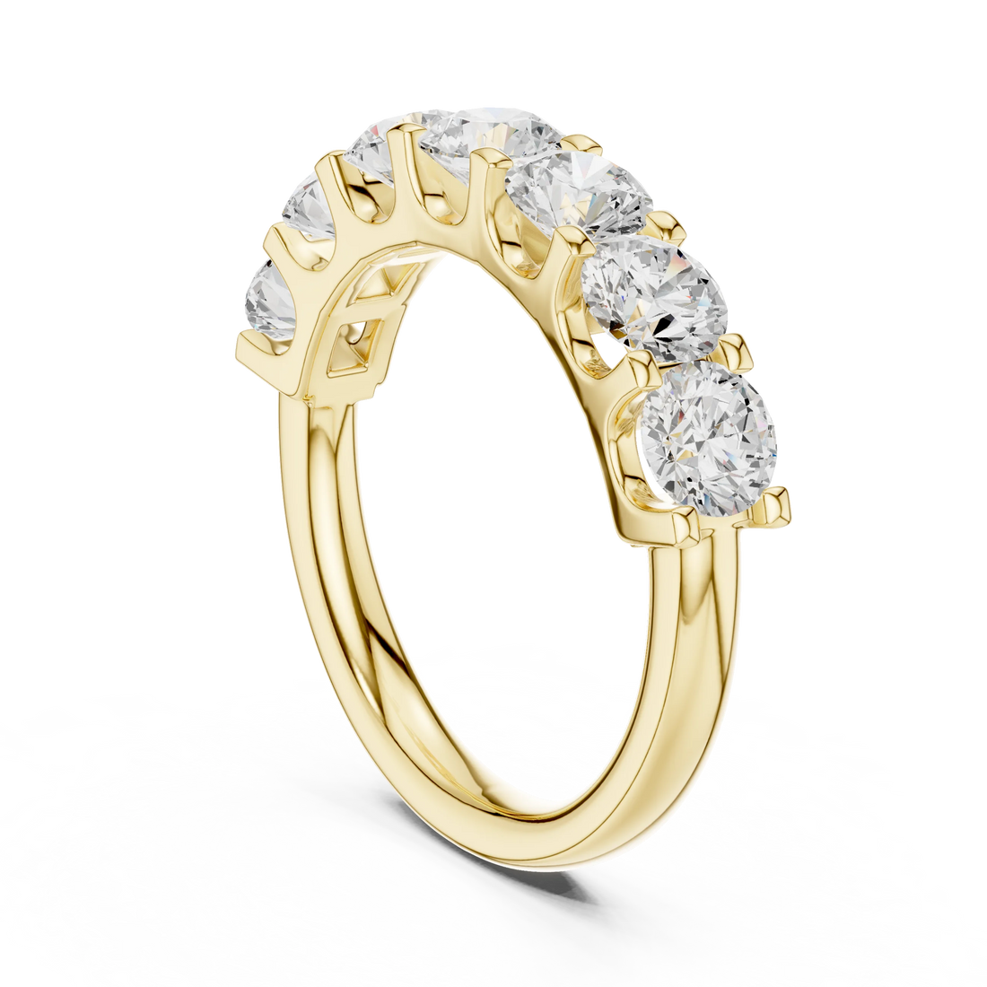 Round Diamond Half Eternity Band