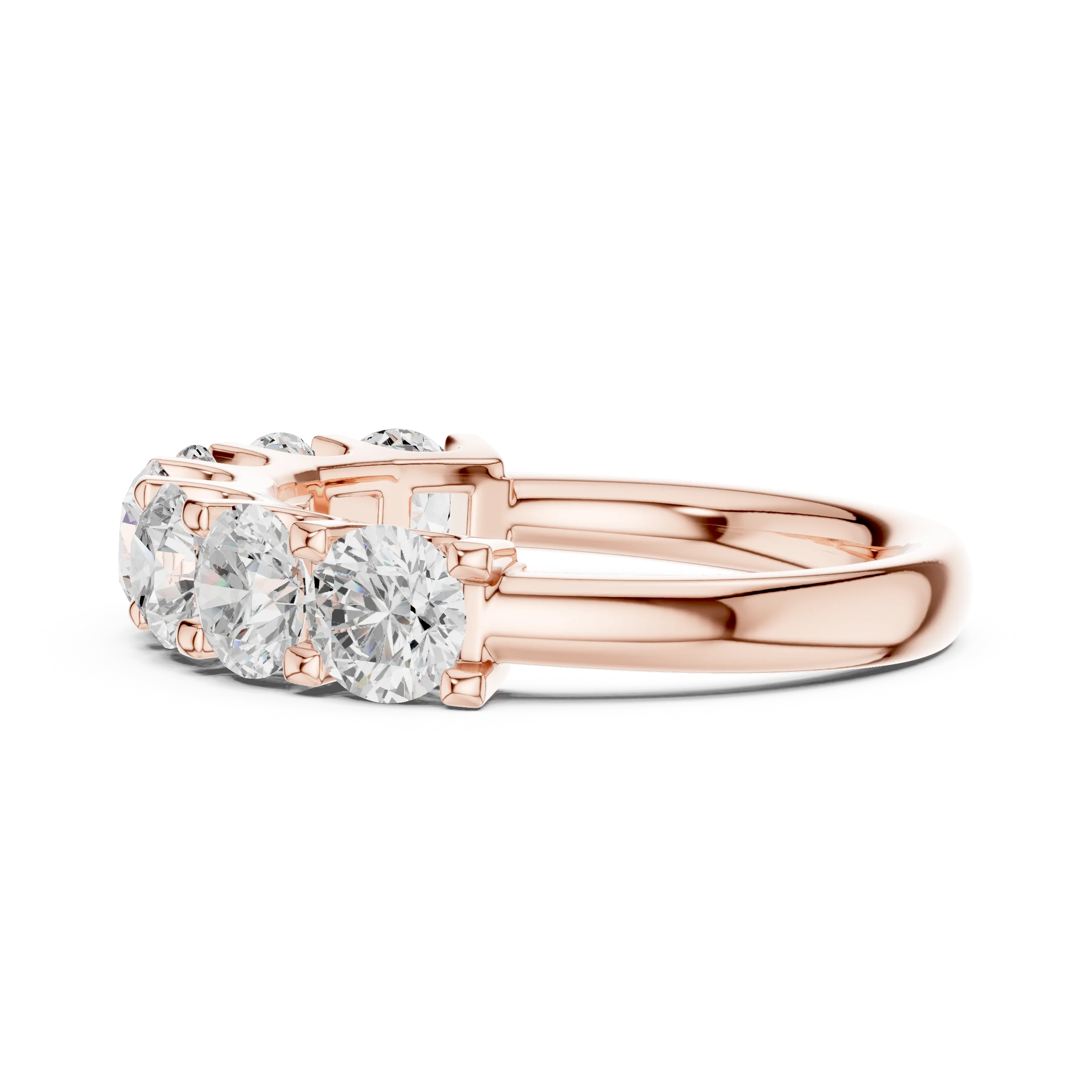 Round Diamond Half Eternity Band