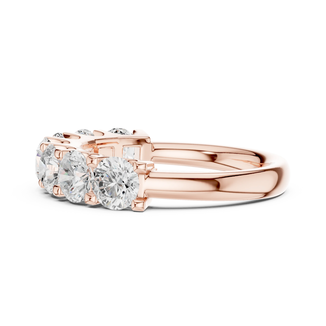 Round Diamond Half Eternity Band