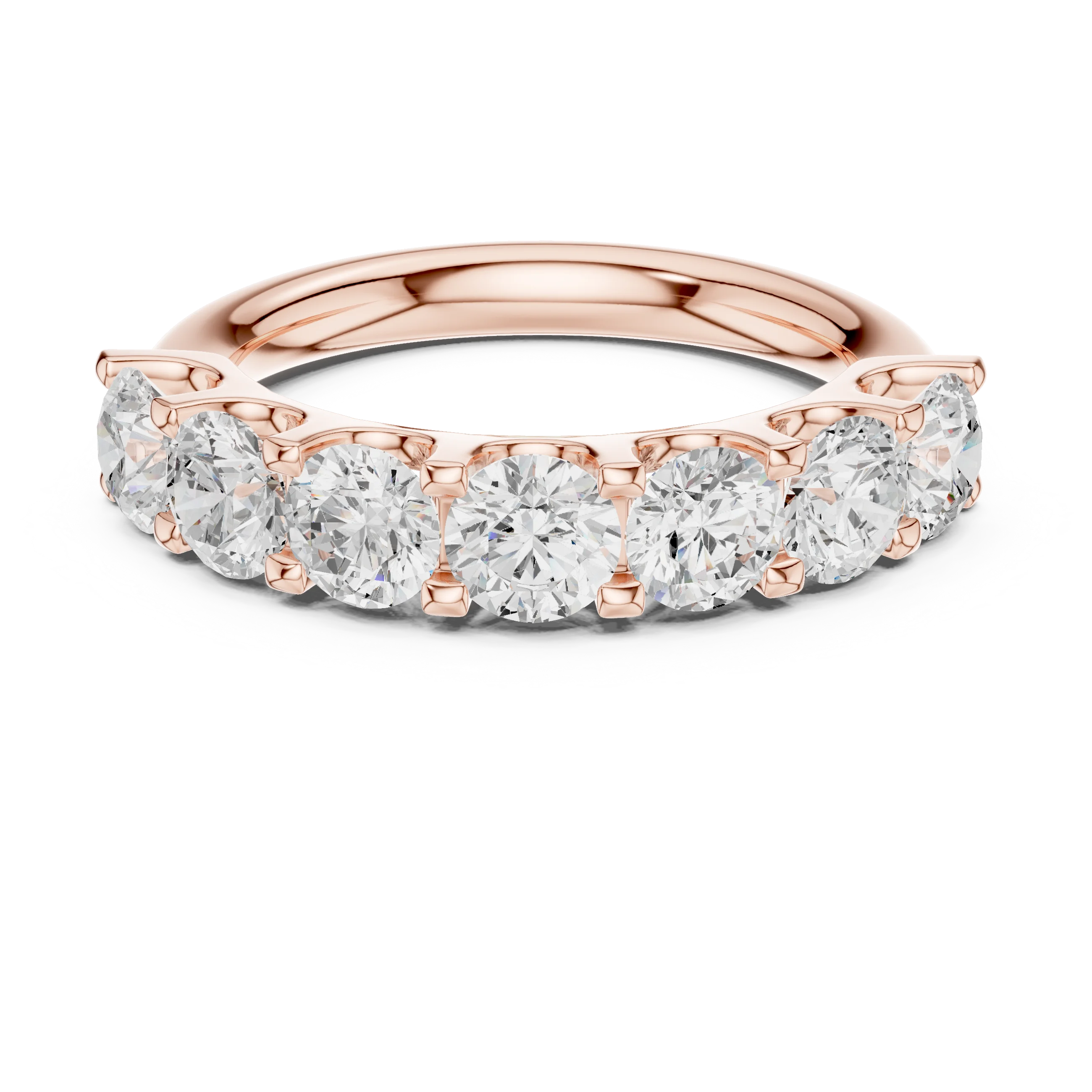 Round Diamond Half Eternity Band