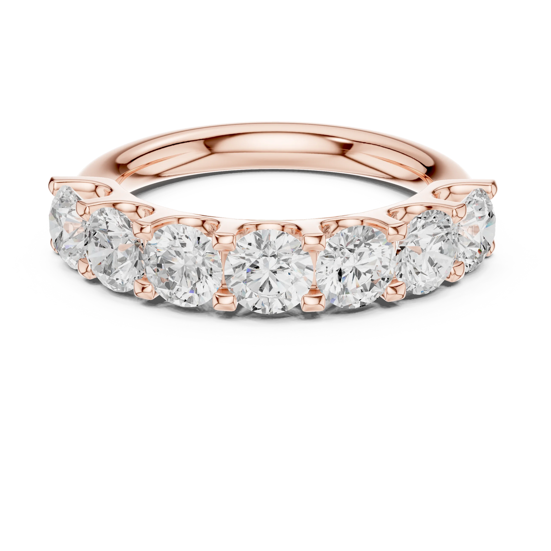 Round Diamond Half Eternity Band