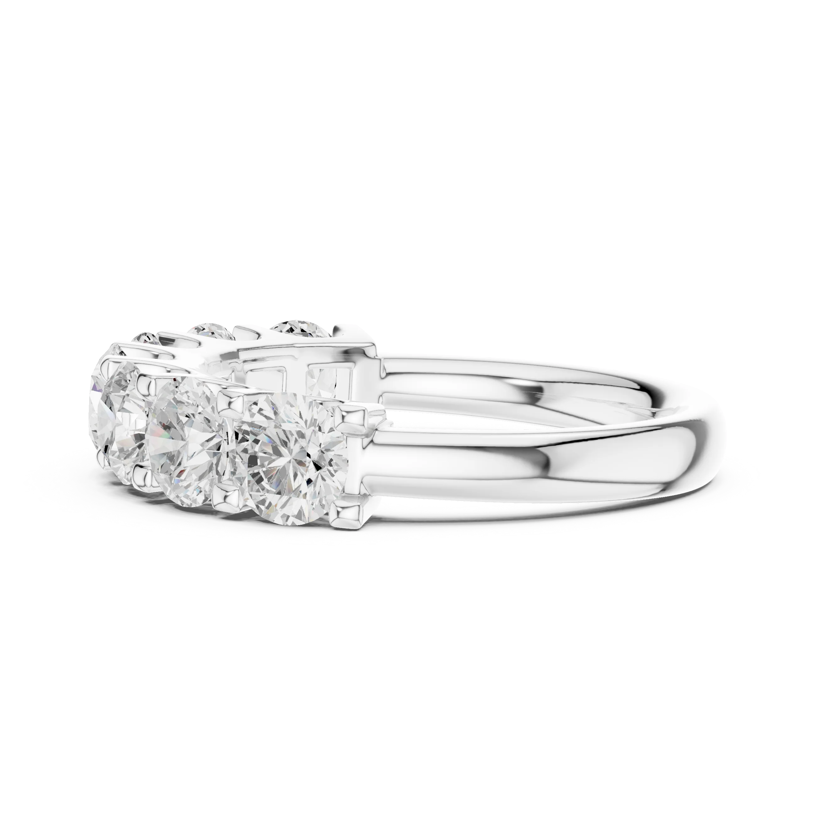 Round Diamond Half Eternity Band