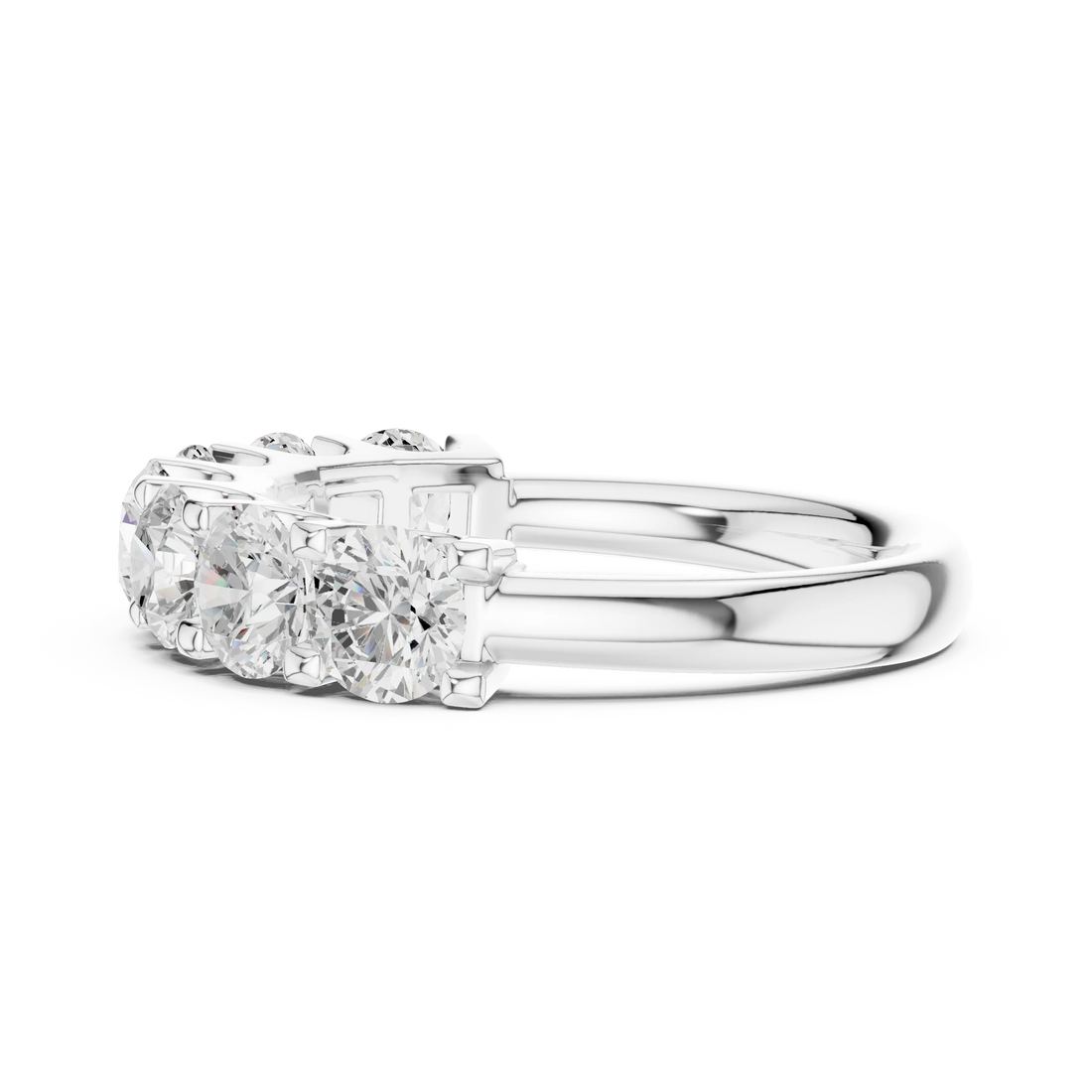 Round Diamond Half Eternity Band
