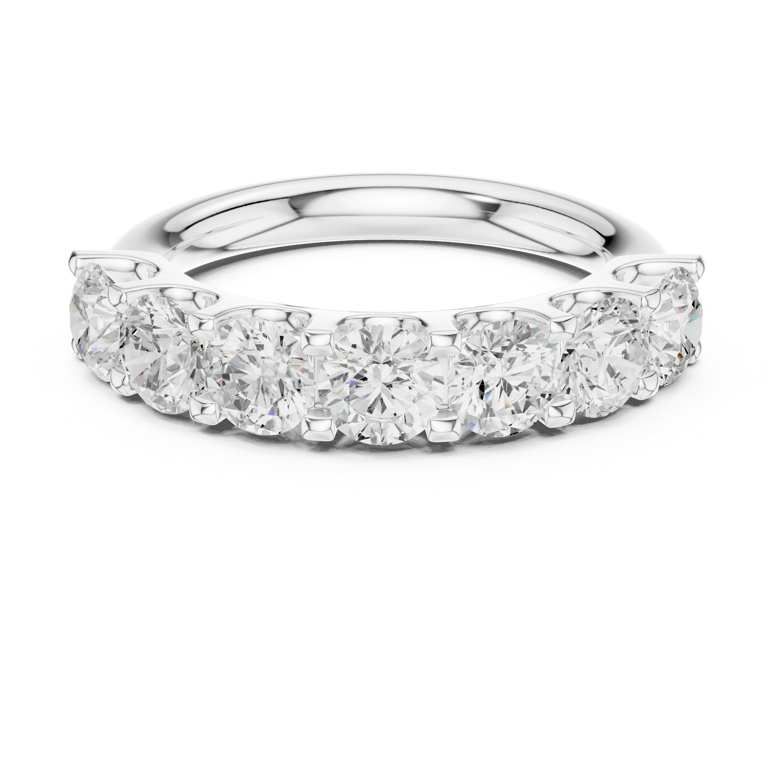 Round Diamond Half Eternity Band