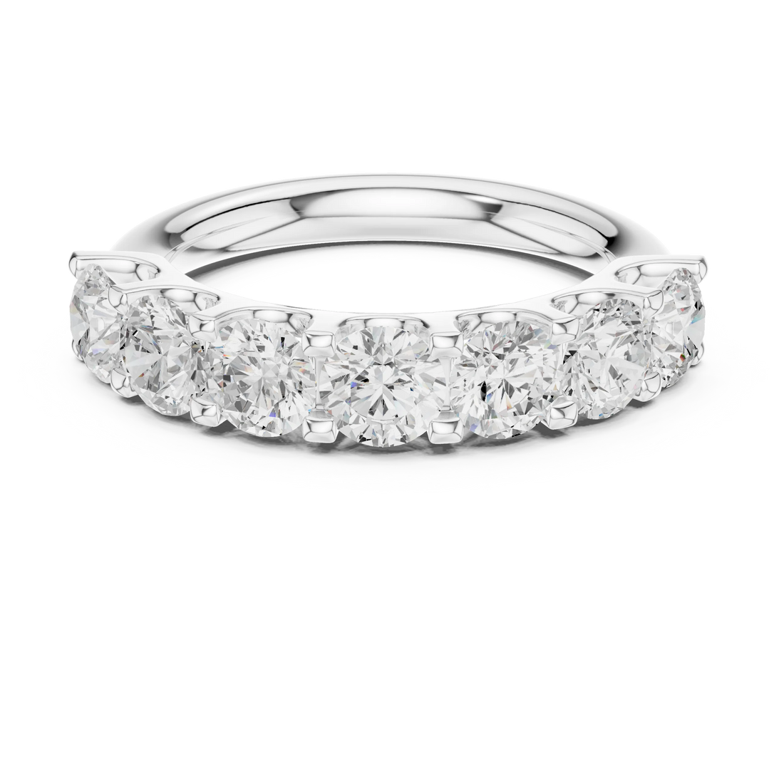 Round Diamond Half Eternity Band