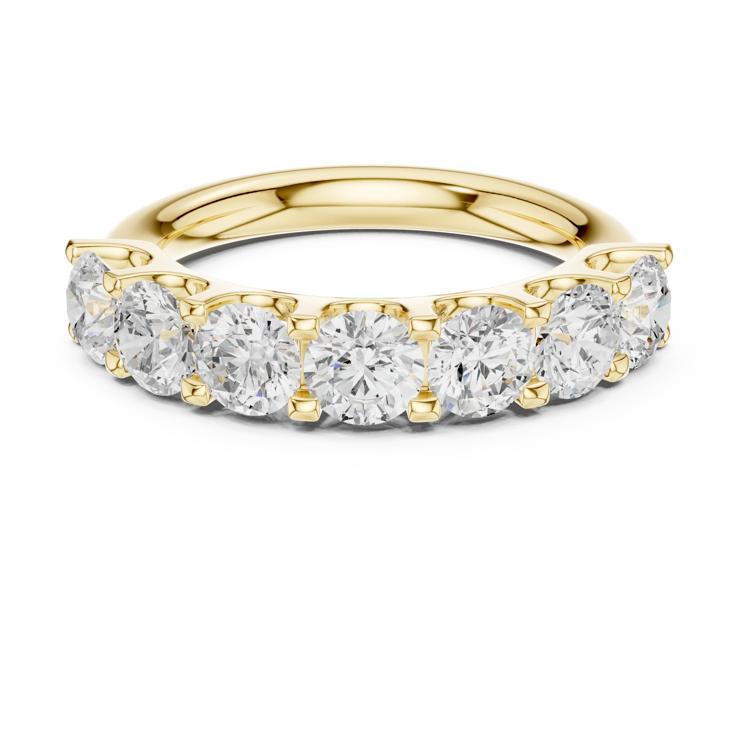 Round Diamond Half Eternity Band