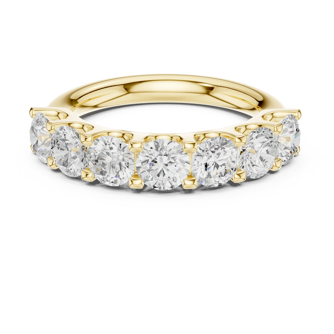 Round Diamond Half Eternity Band