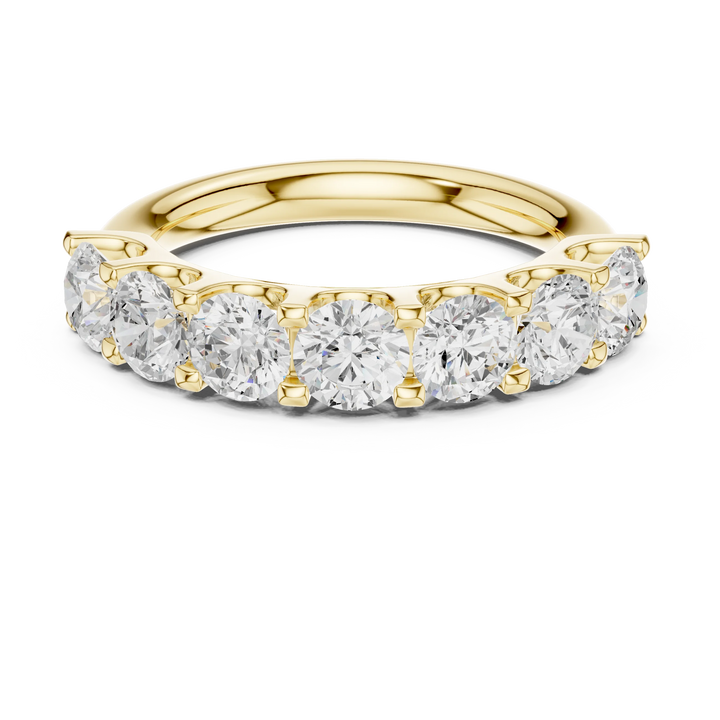 Round Diamond Half Eternity Band