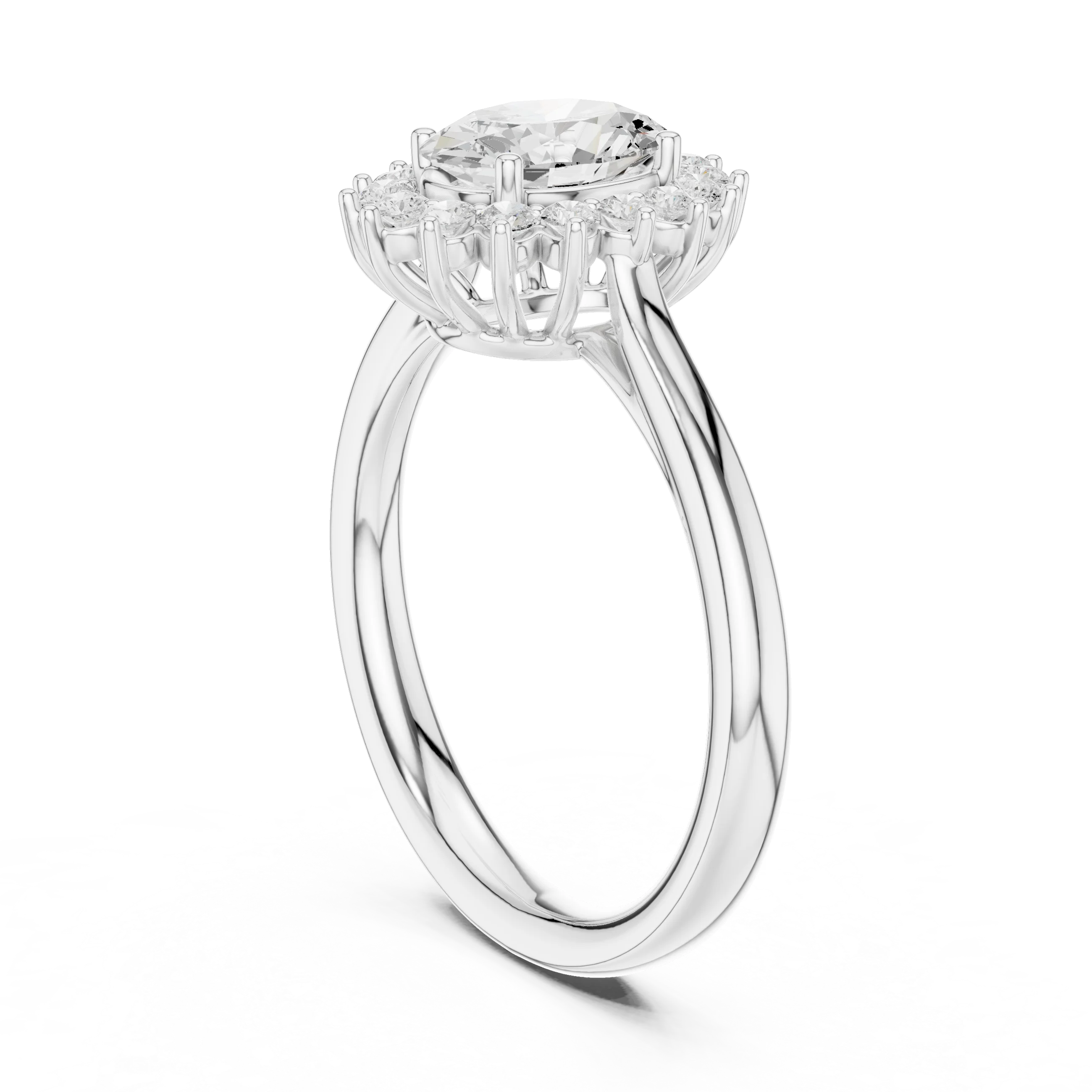 Oval Halo Diamond Engagement Ring