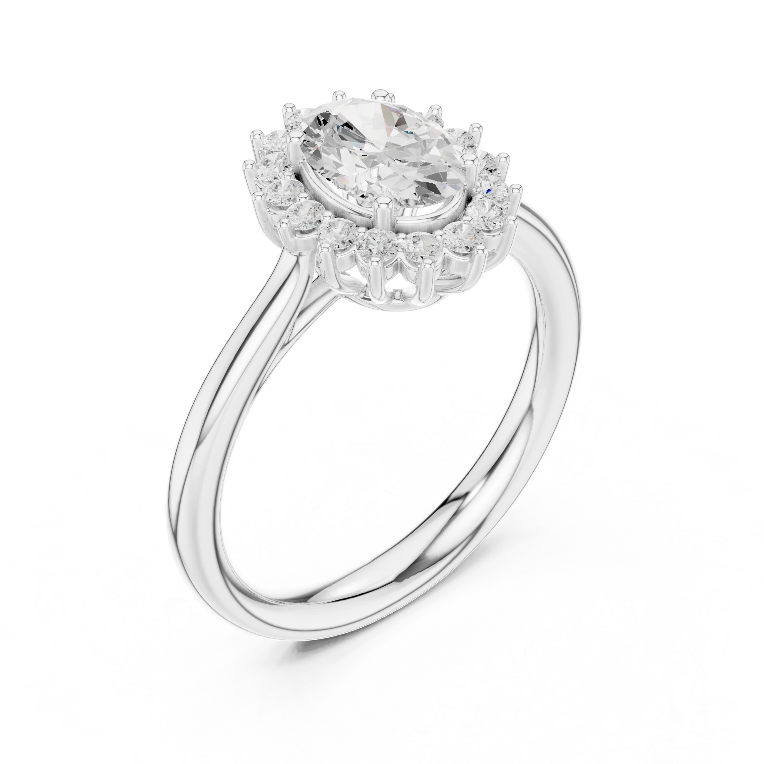 Oval Halo Diamond Engagement Ring