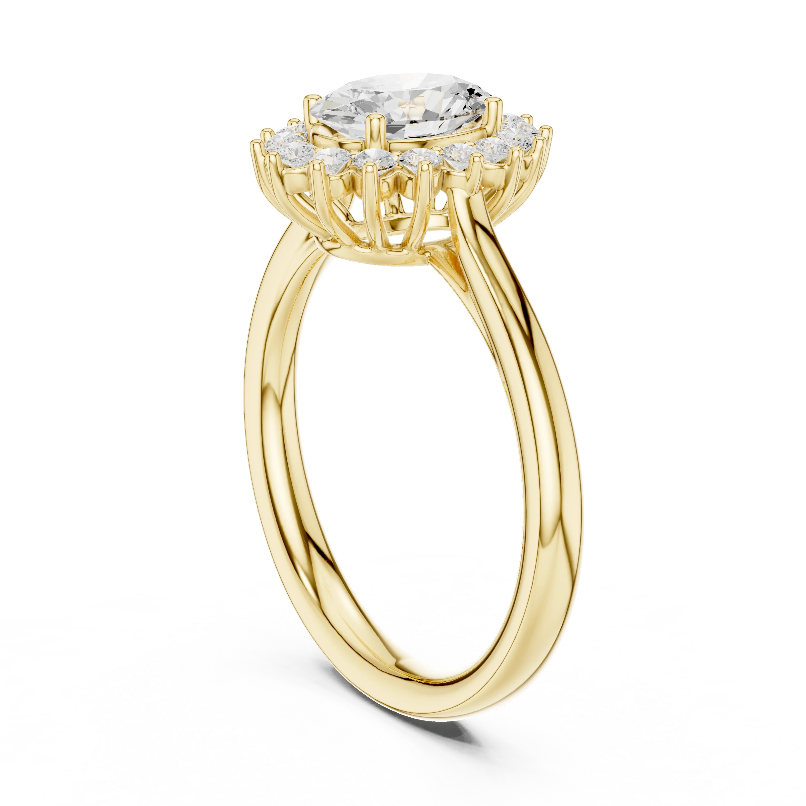 Oval Halo Diamond Engagement Ring