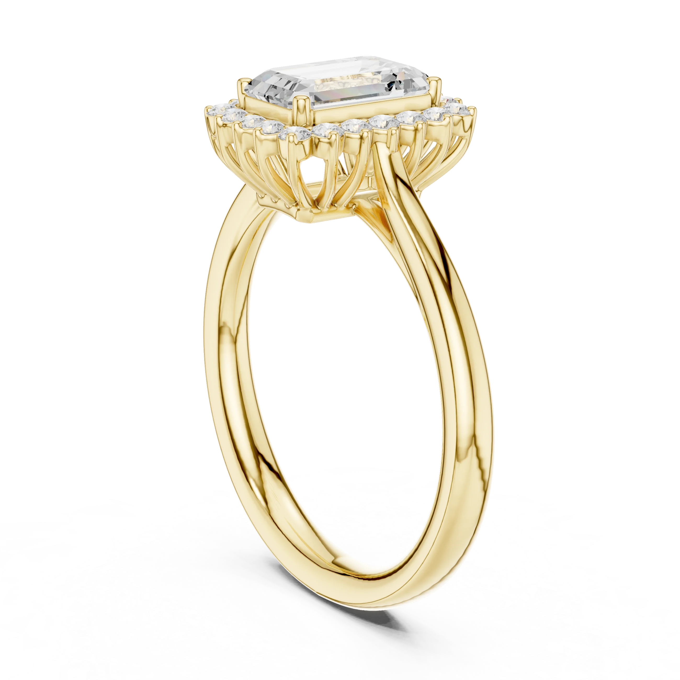 Emerald Halo Diamond Engagement Ring