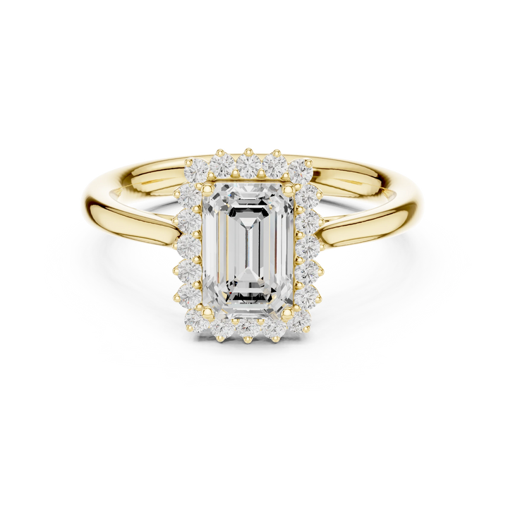 Emerald Halo Diamond Engagement Ring