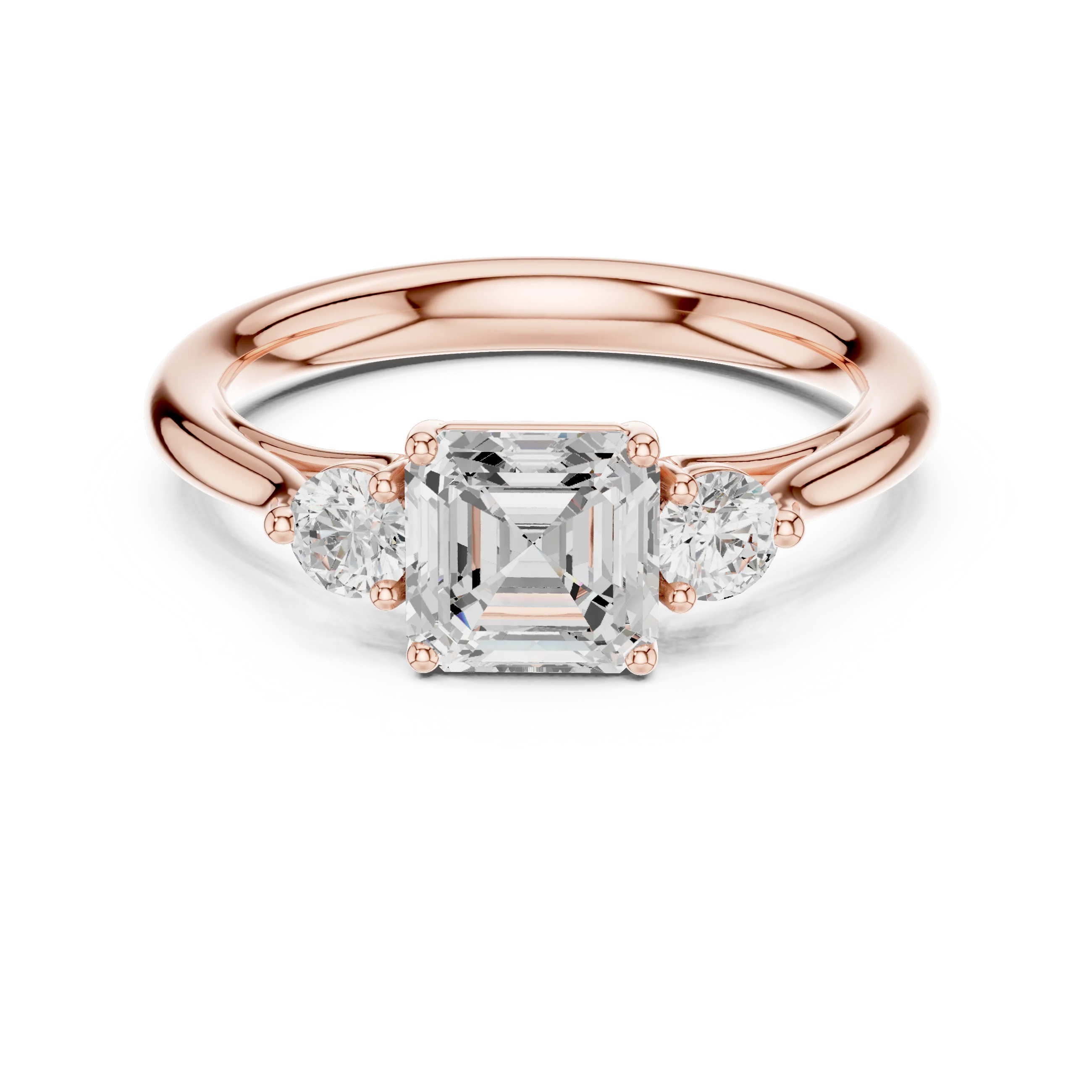 Emerald-Cut Three-Stone Diamond Engagement Ring