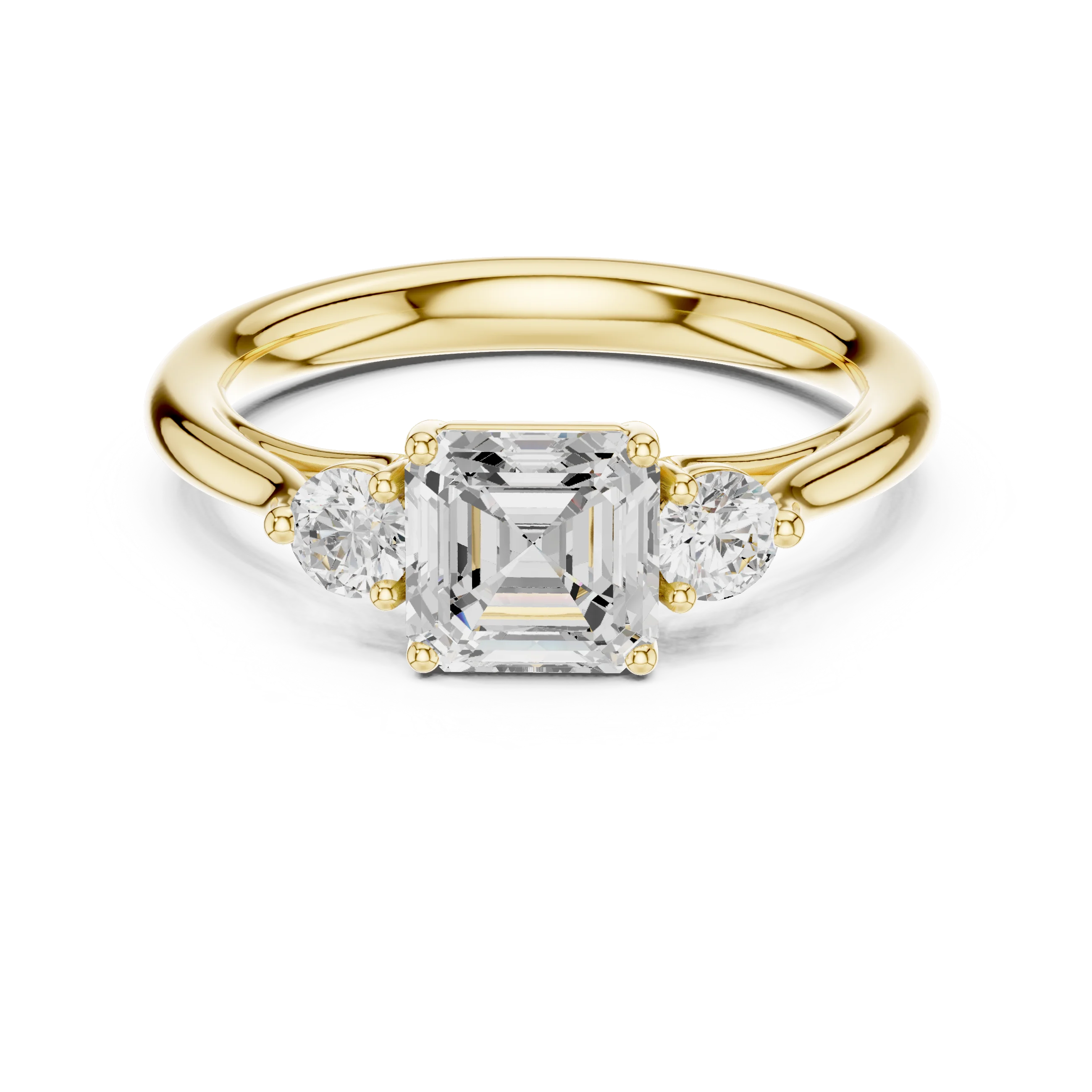 Emerald-Cut Three-Stone Diamond Engagement Ring