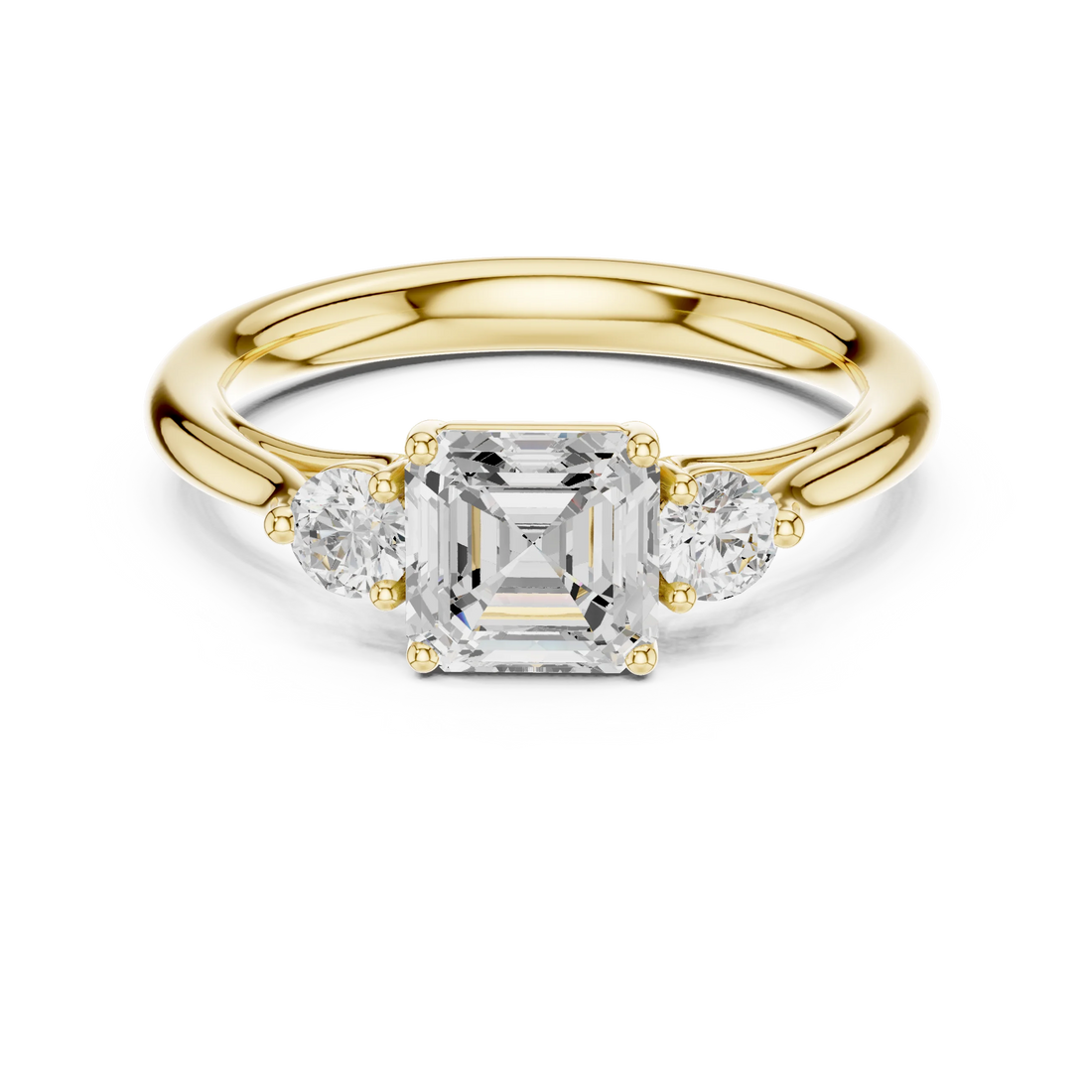 Emerald-Cut Three-Stone Diamond Engagement Ring