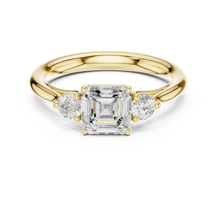 Asscher-Cut Three-Stone Diamond Engagement Ring