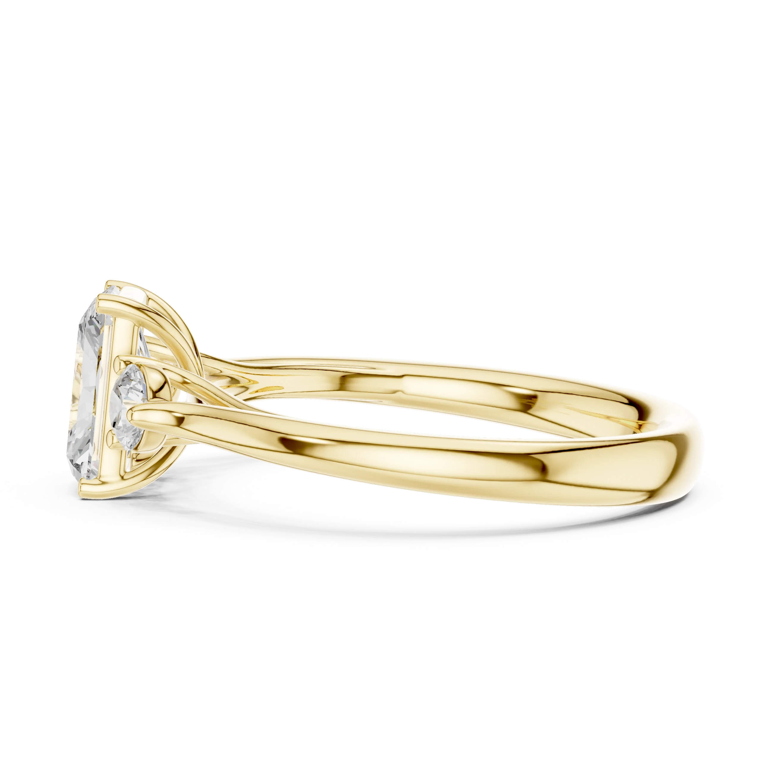 Radiant-Cut Three-Stone Diamond Engagement Ring