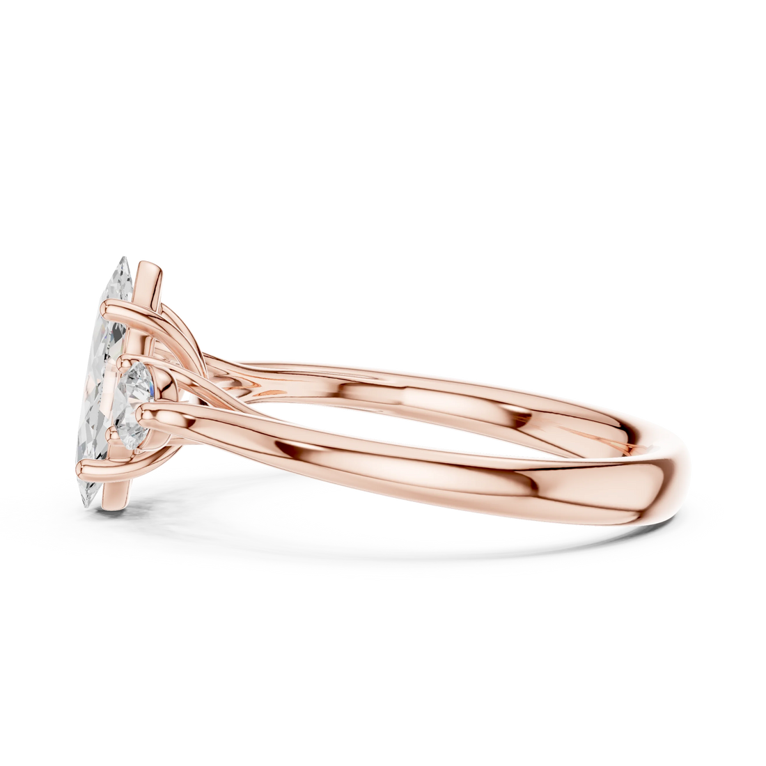 Marquise-Cut Three-Stone Diamond Engagement Ring