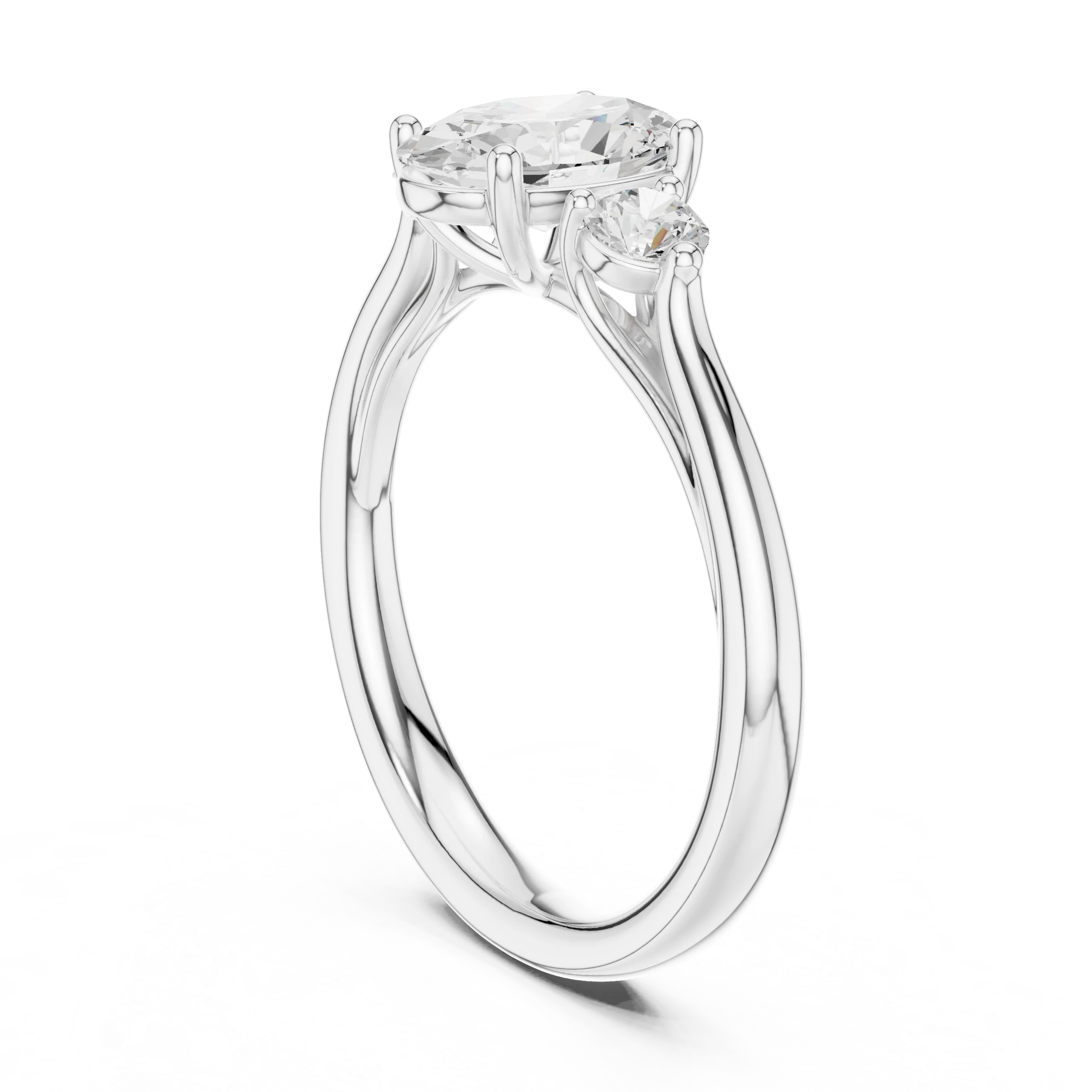 Oval-Cut Three-Stone Diamond Engagement Ring