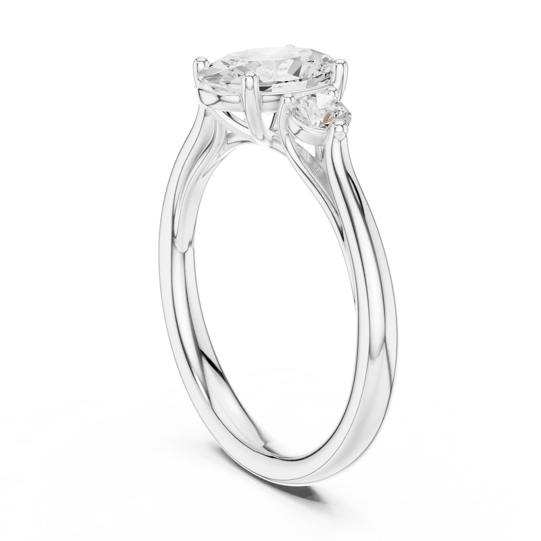Oval-Cut Three-Stone Diamond Engagement Ring