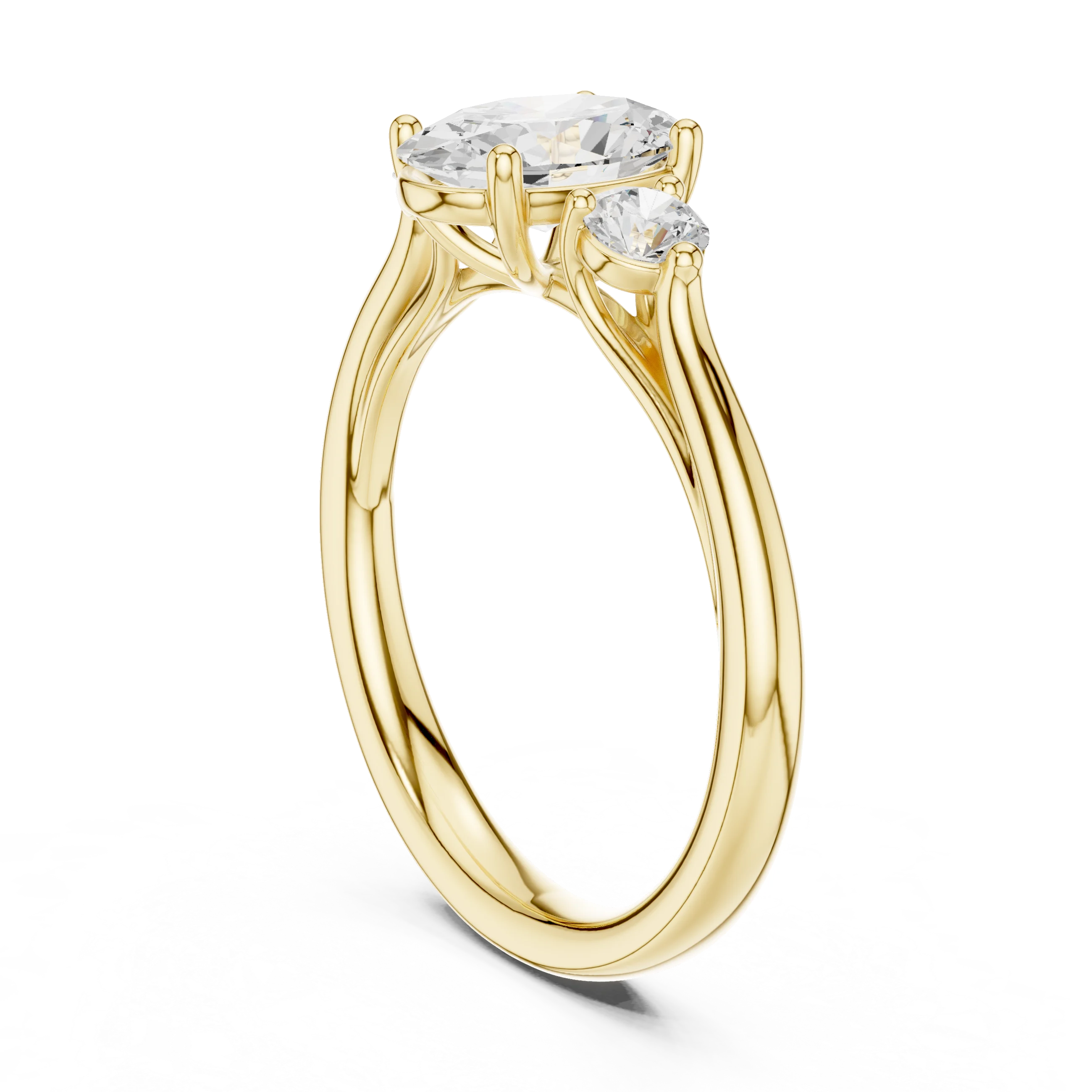 Oval-Cut Three-Stone Diamond Engagement Ring