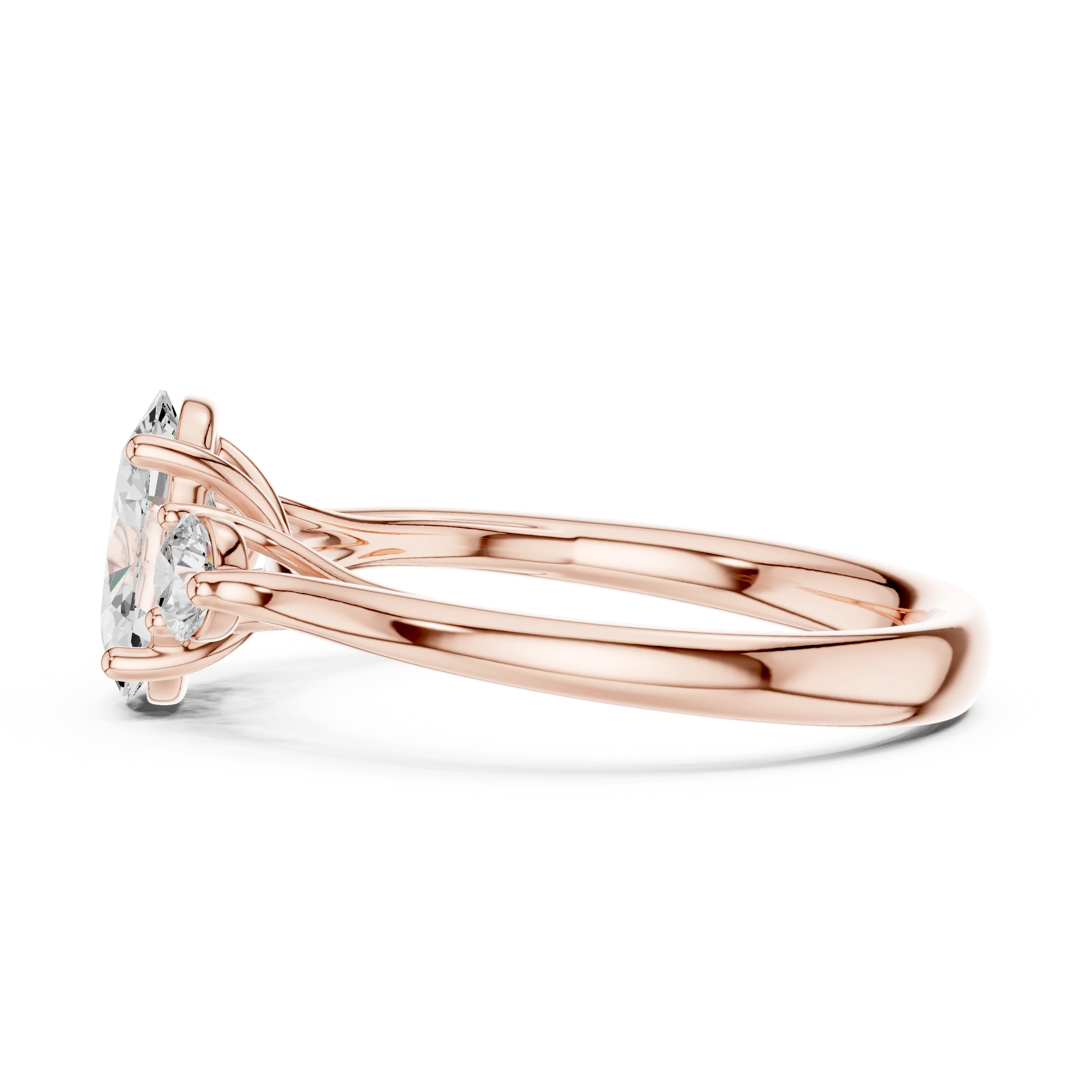 Oval-Cut Three-Stone Diamond Engagement Ring