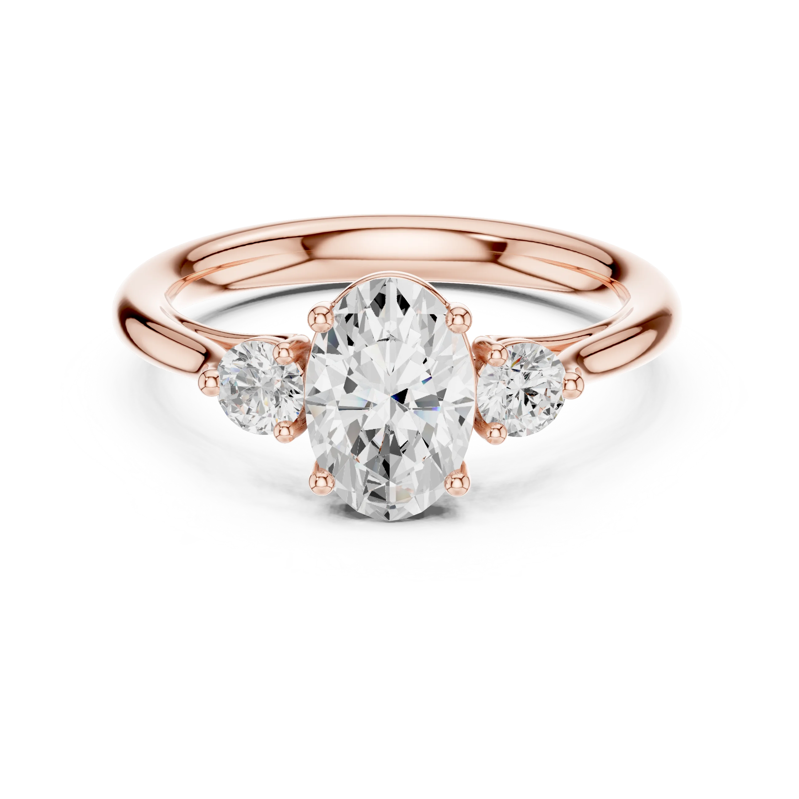 Oval-Cut Three-Stone Diamond Engagement Ring
