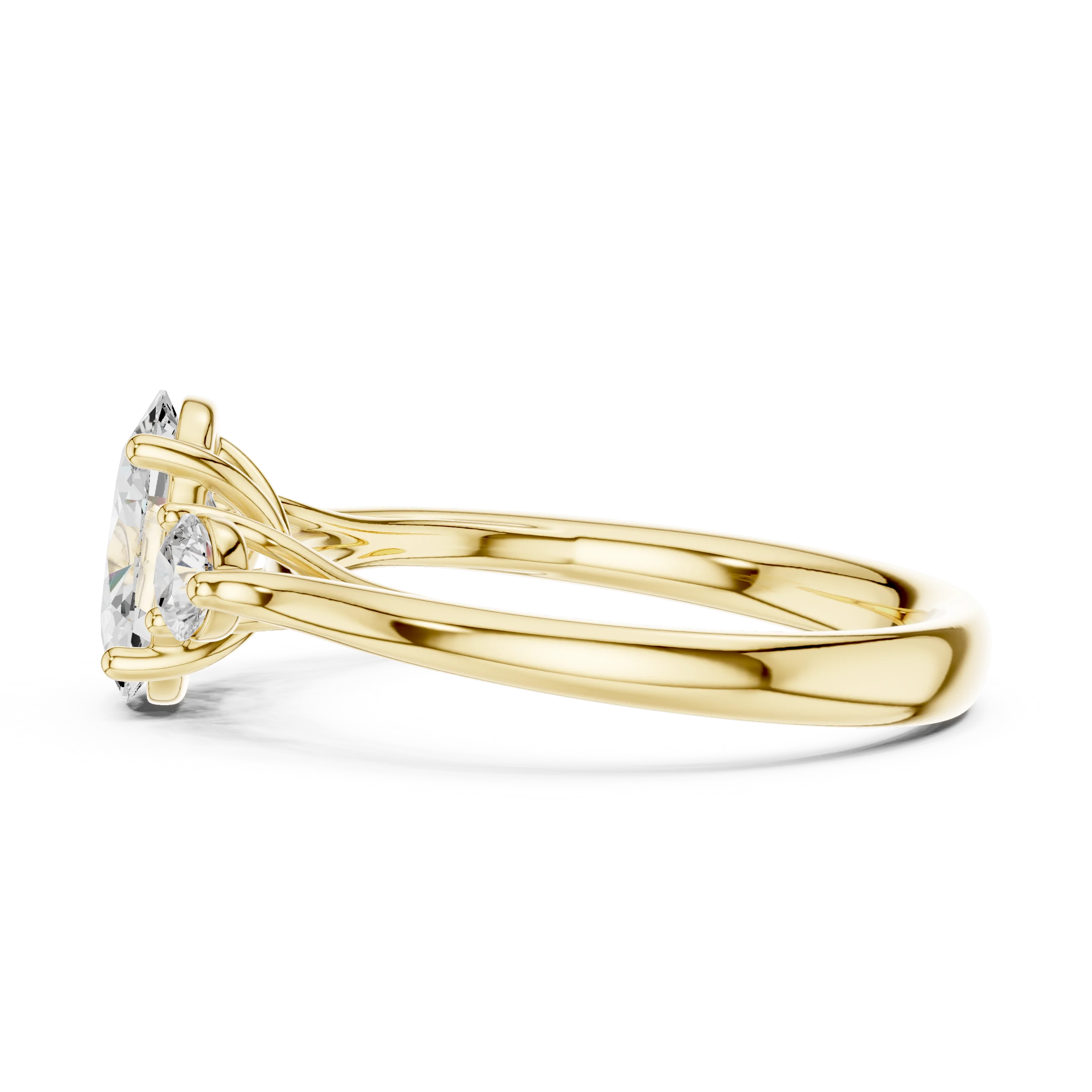 Oval-Cut Three-Stone Diamond Engagement Ring